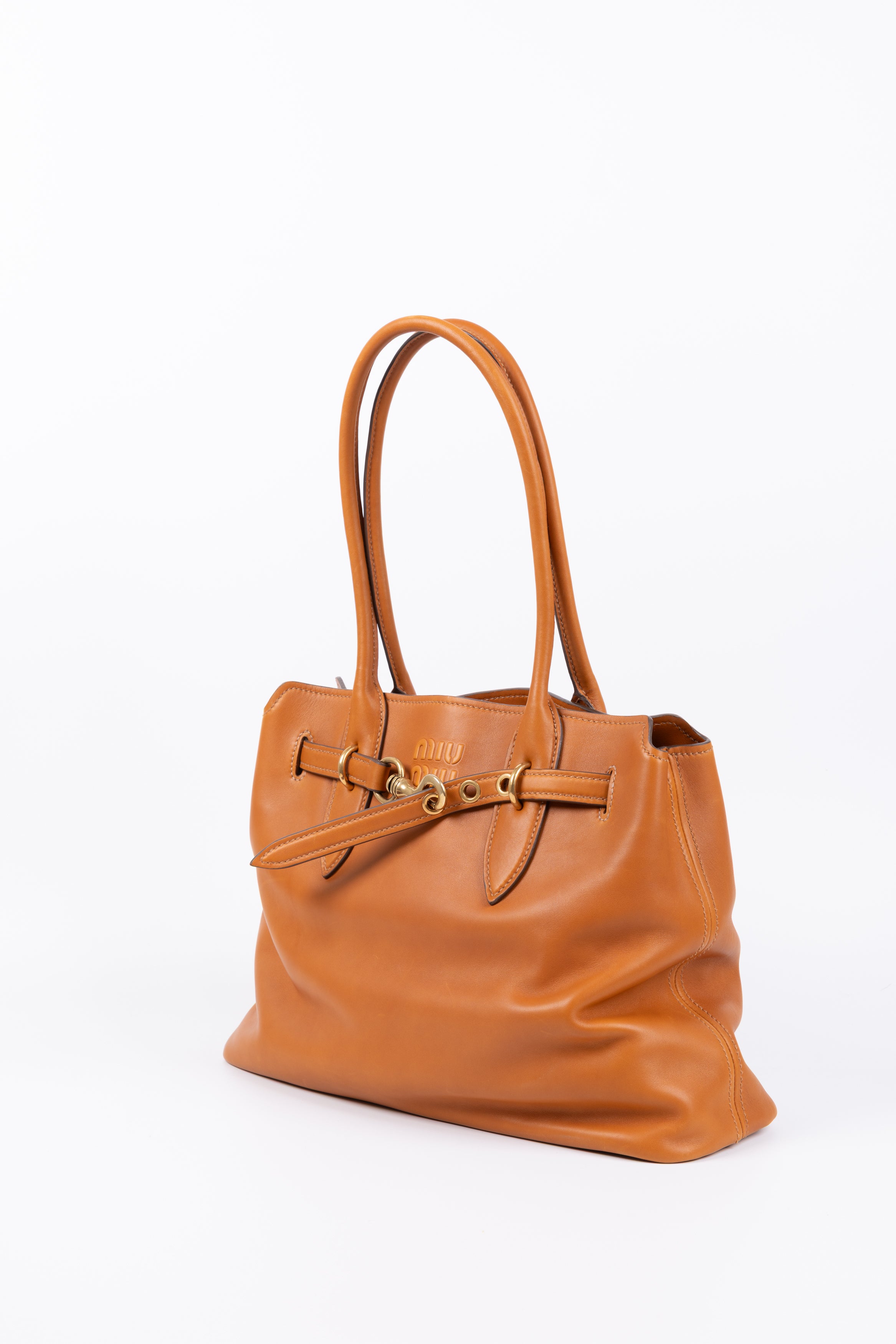 Miu Miu Aventure Grande in pelle Marrone