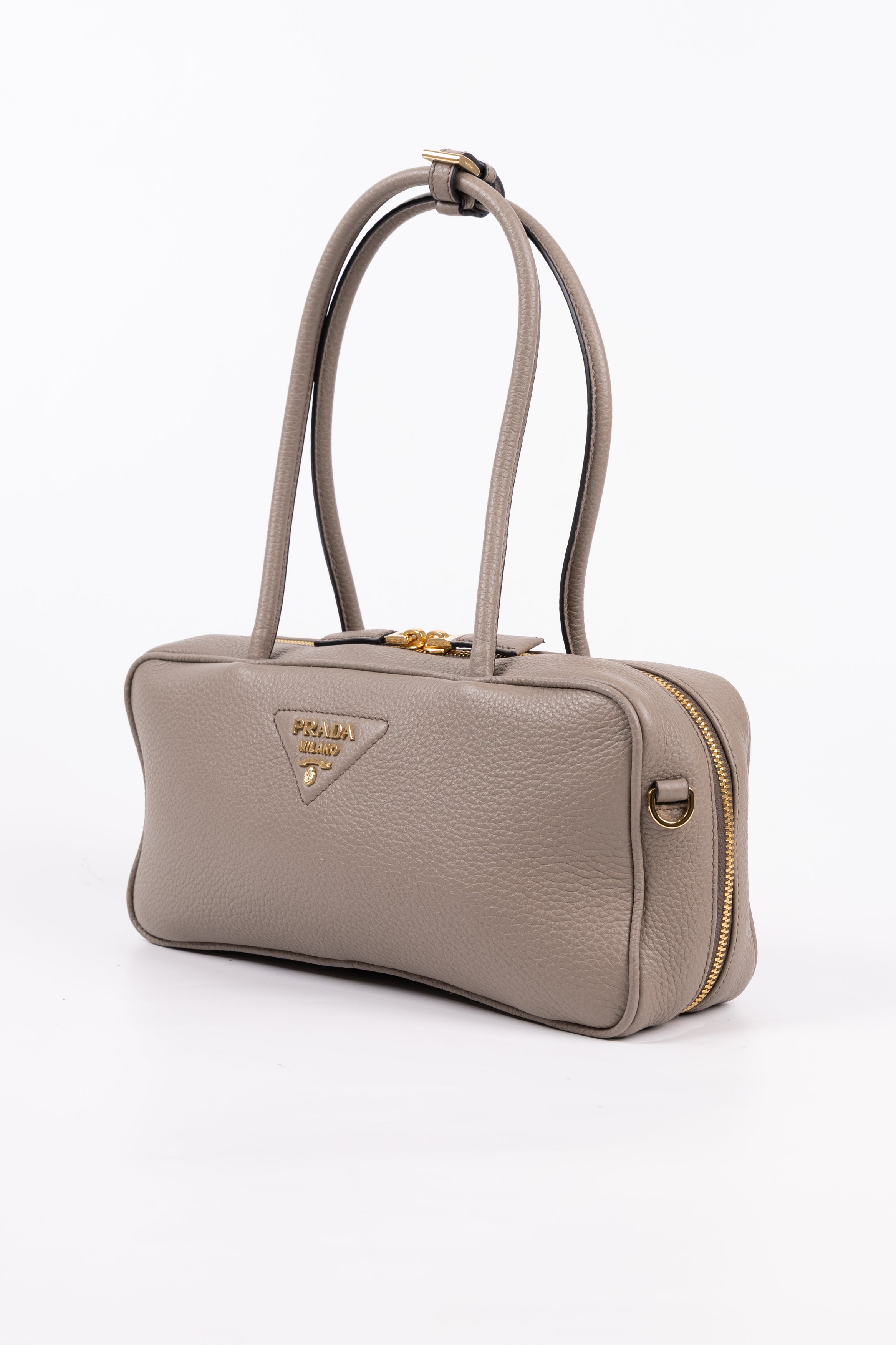 Prada Borsa a mano Tote piccola grigia