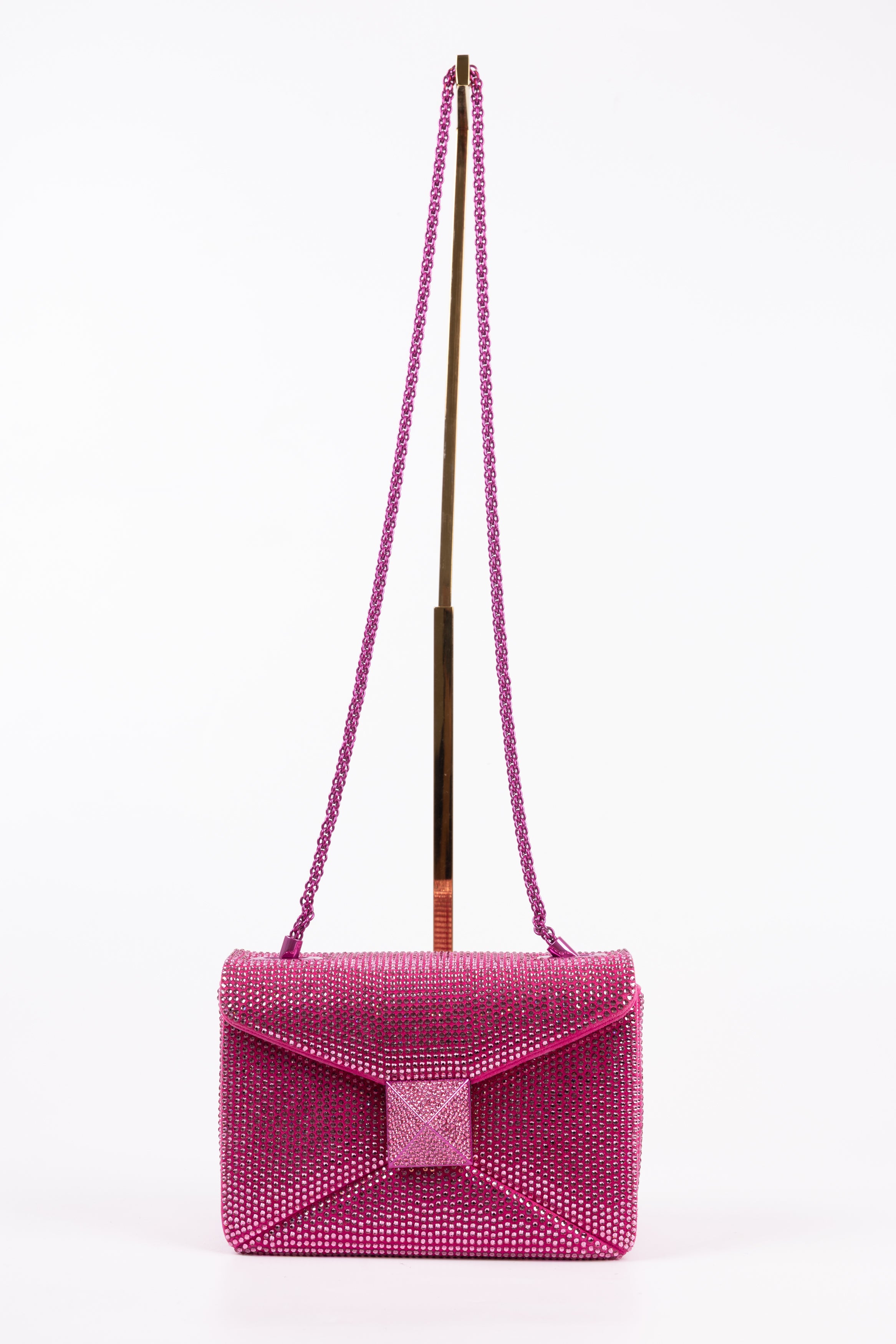 Valentino One stud piccola con Brillantini Fucsia