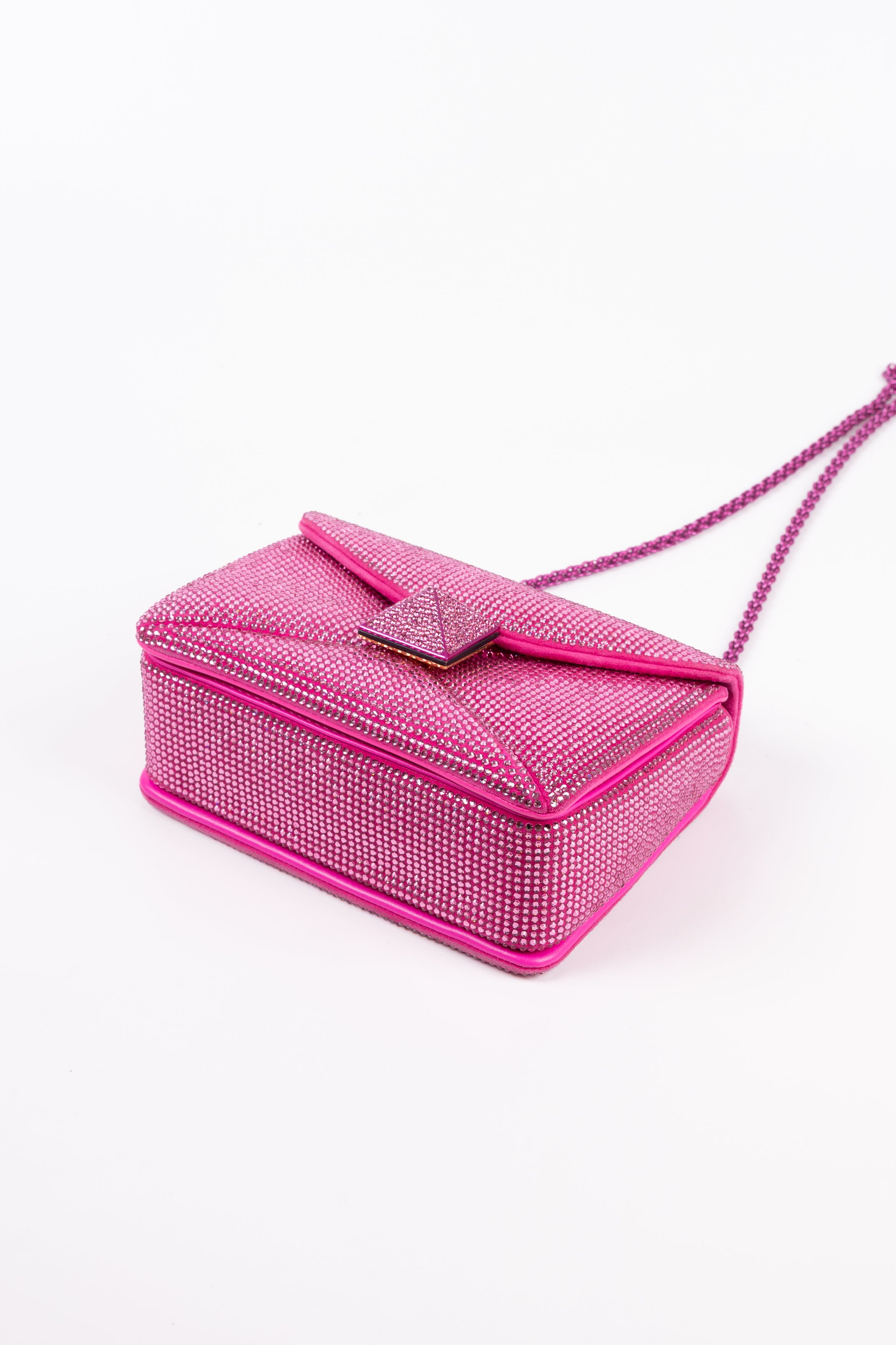 Valentino One stud piccola con Brillantini Fucsia