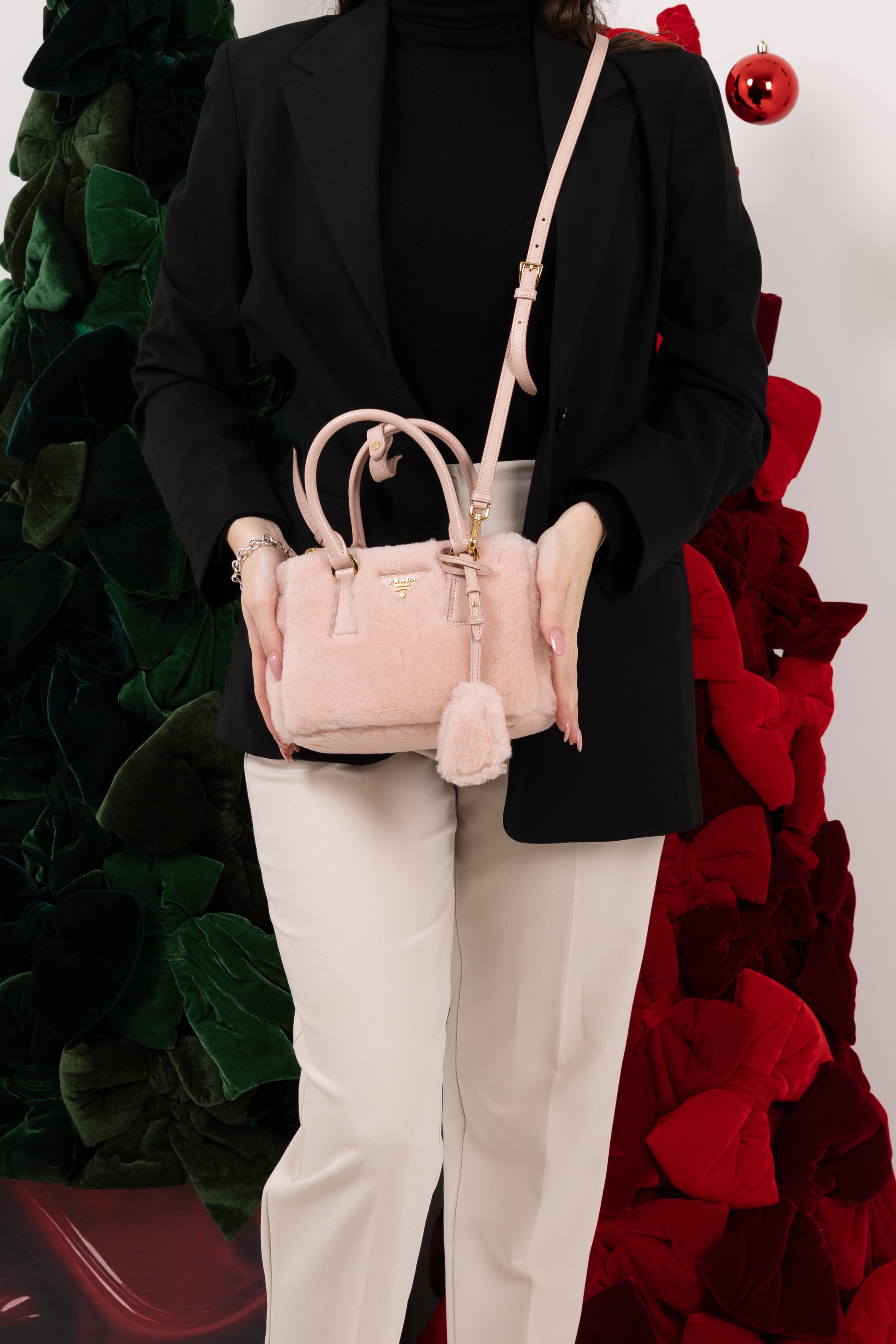 Prada galleria Piccola in montone rosa