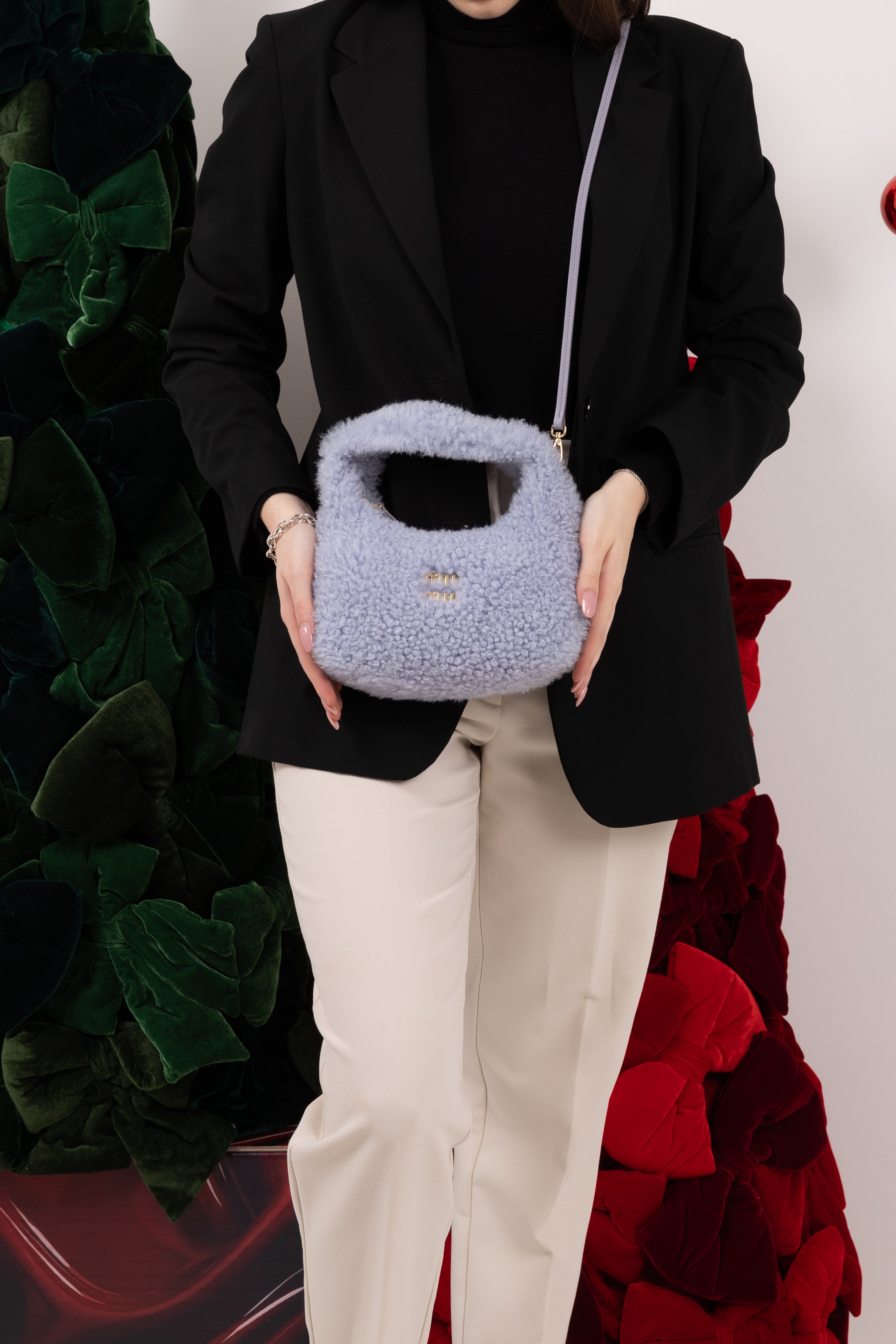 Miu Miu Hobo Wander azzurra small