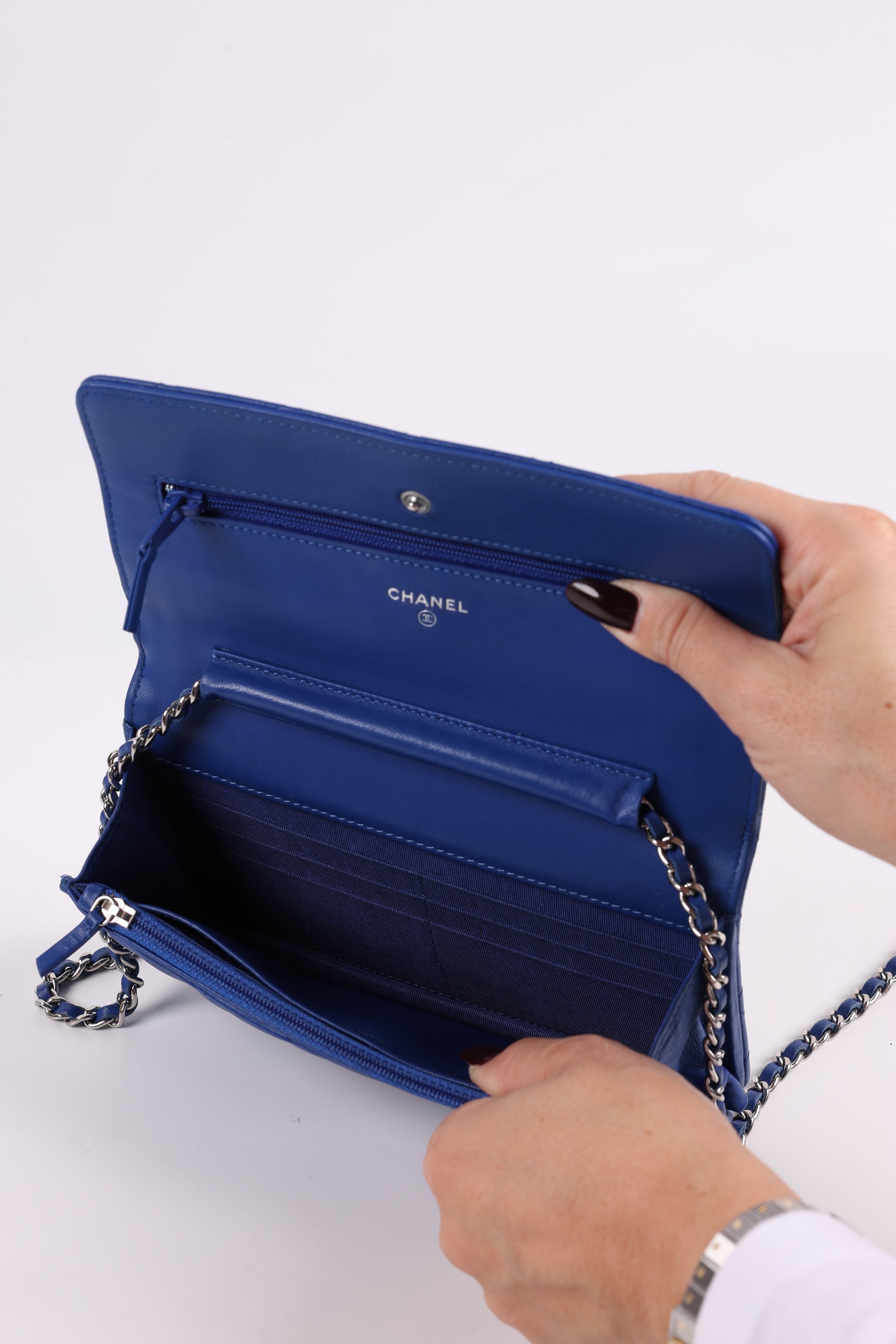 Chanel Wallet on Chain Blue