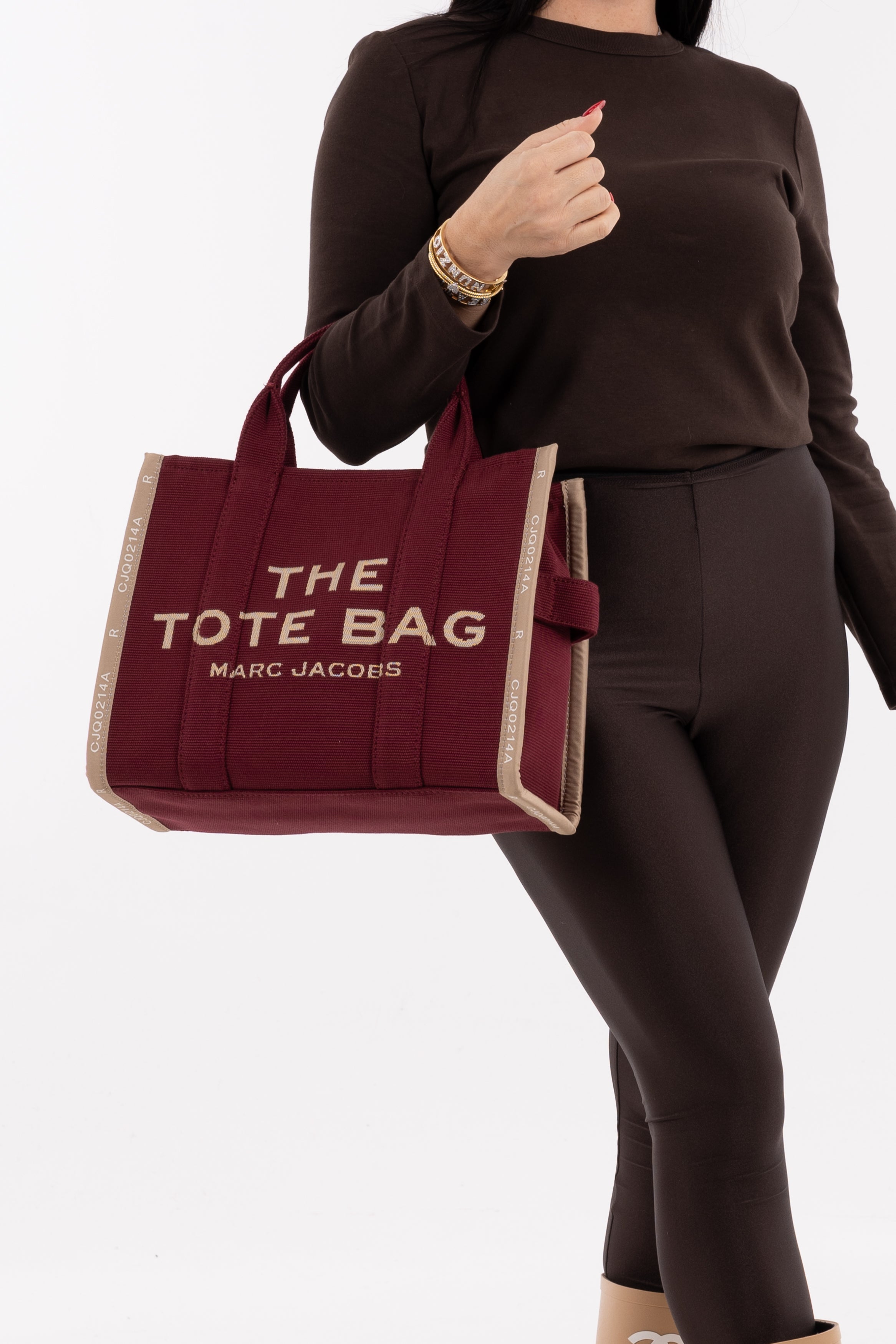 Marc Jacobs The Tote Bag Media Bordeaux in Tela