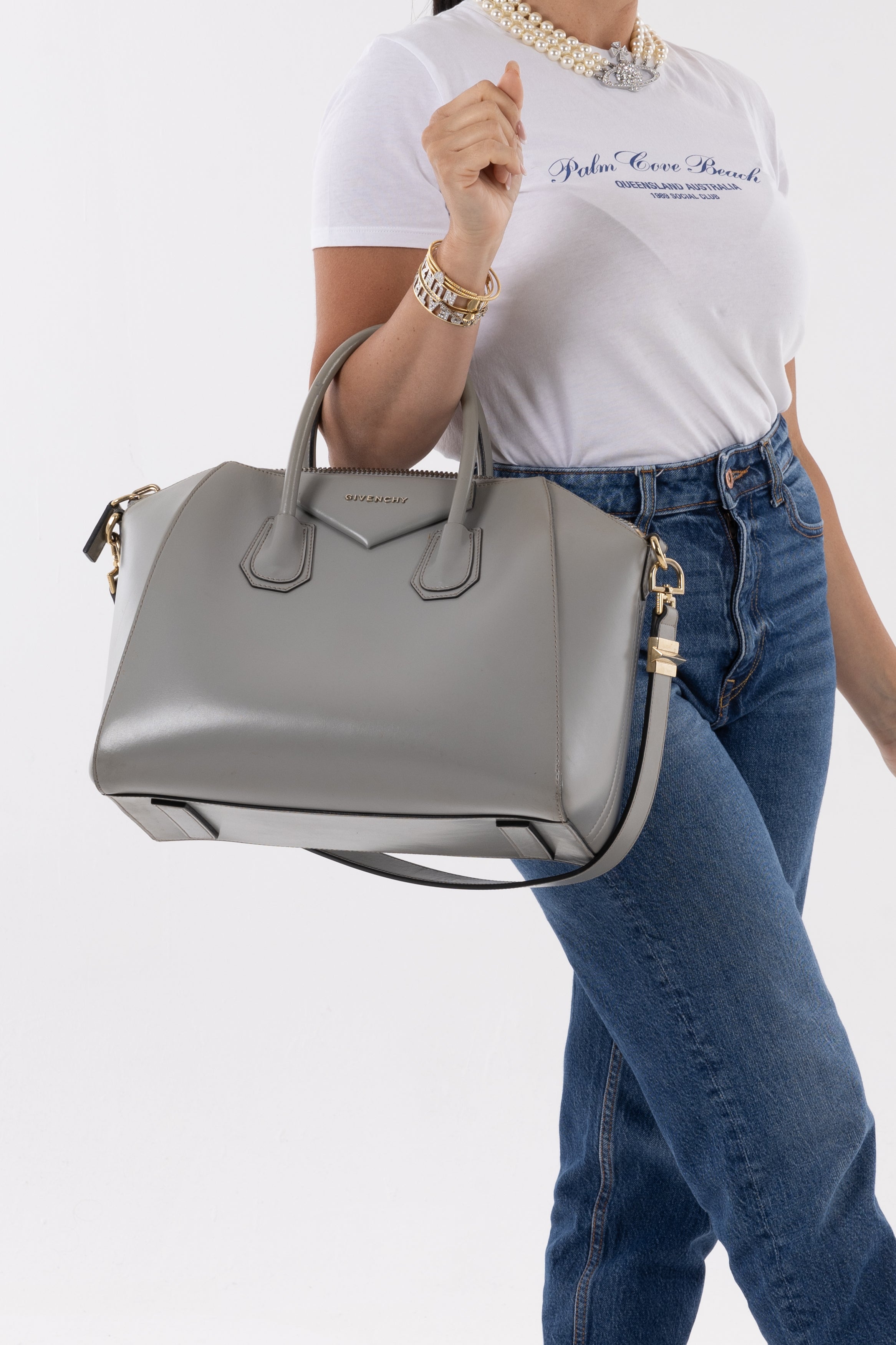 Givenchy Antigona Media Grigio Perlato