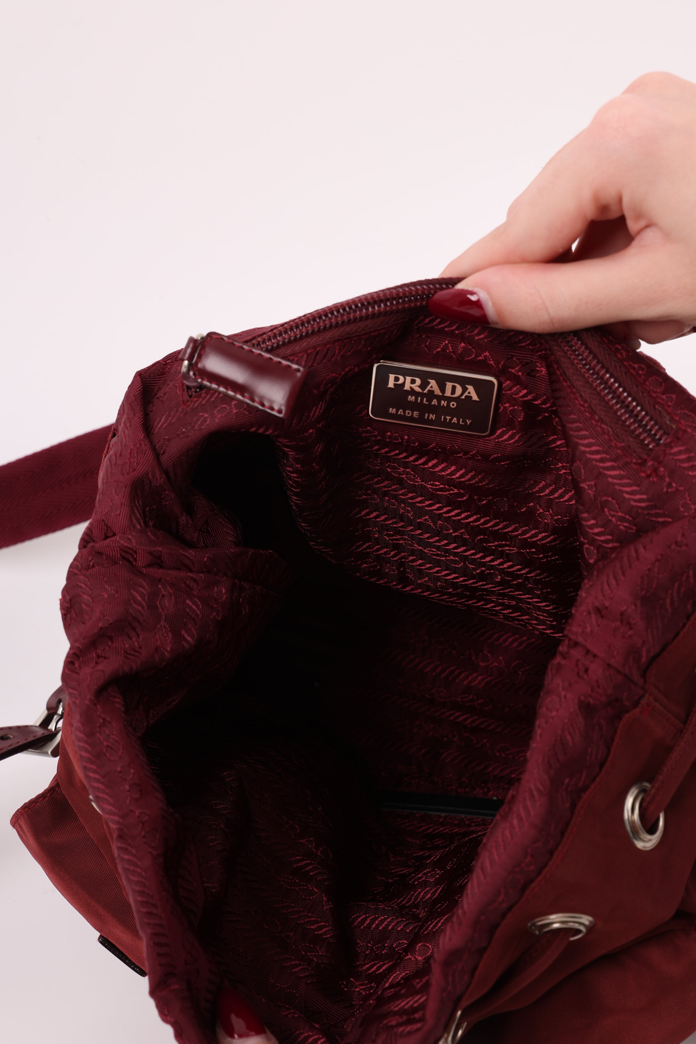 Zaino Prada Bordeaux
