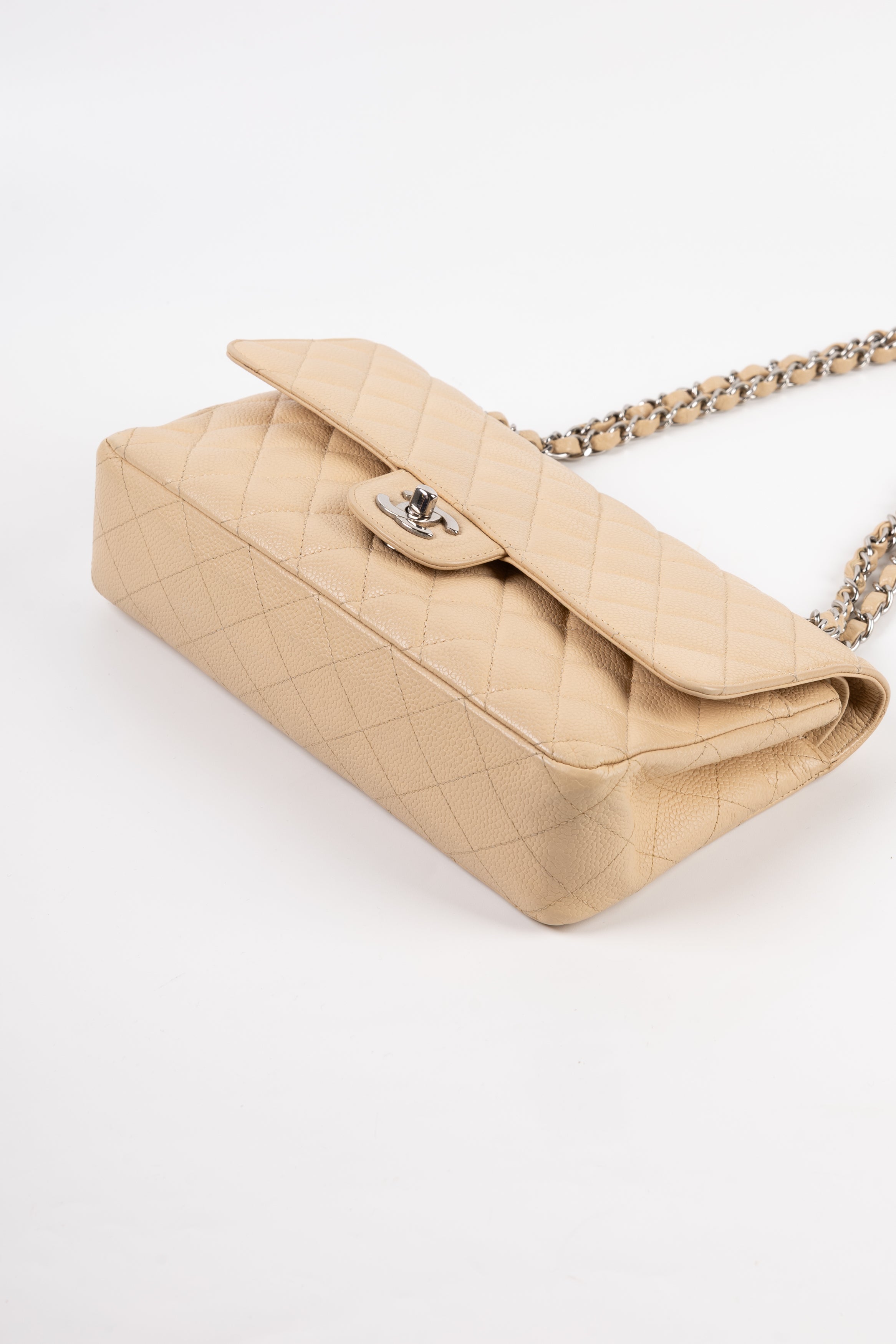 Chanel Classica Timeless Double Flap Beige/Argento