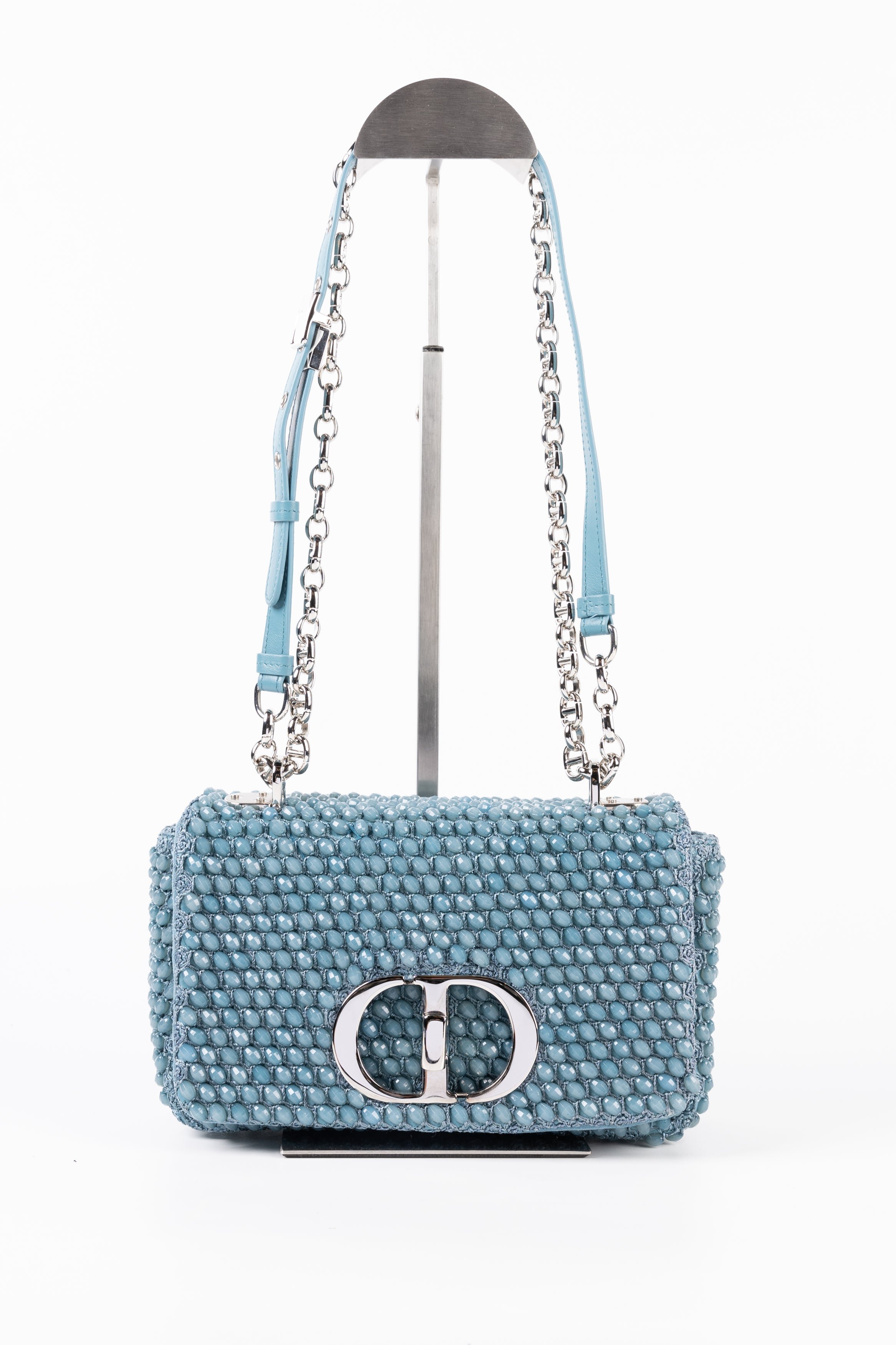 Dior Borsa a Tracolla Caro Con Perline Azzurra