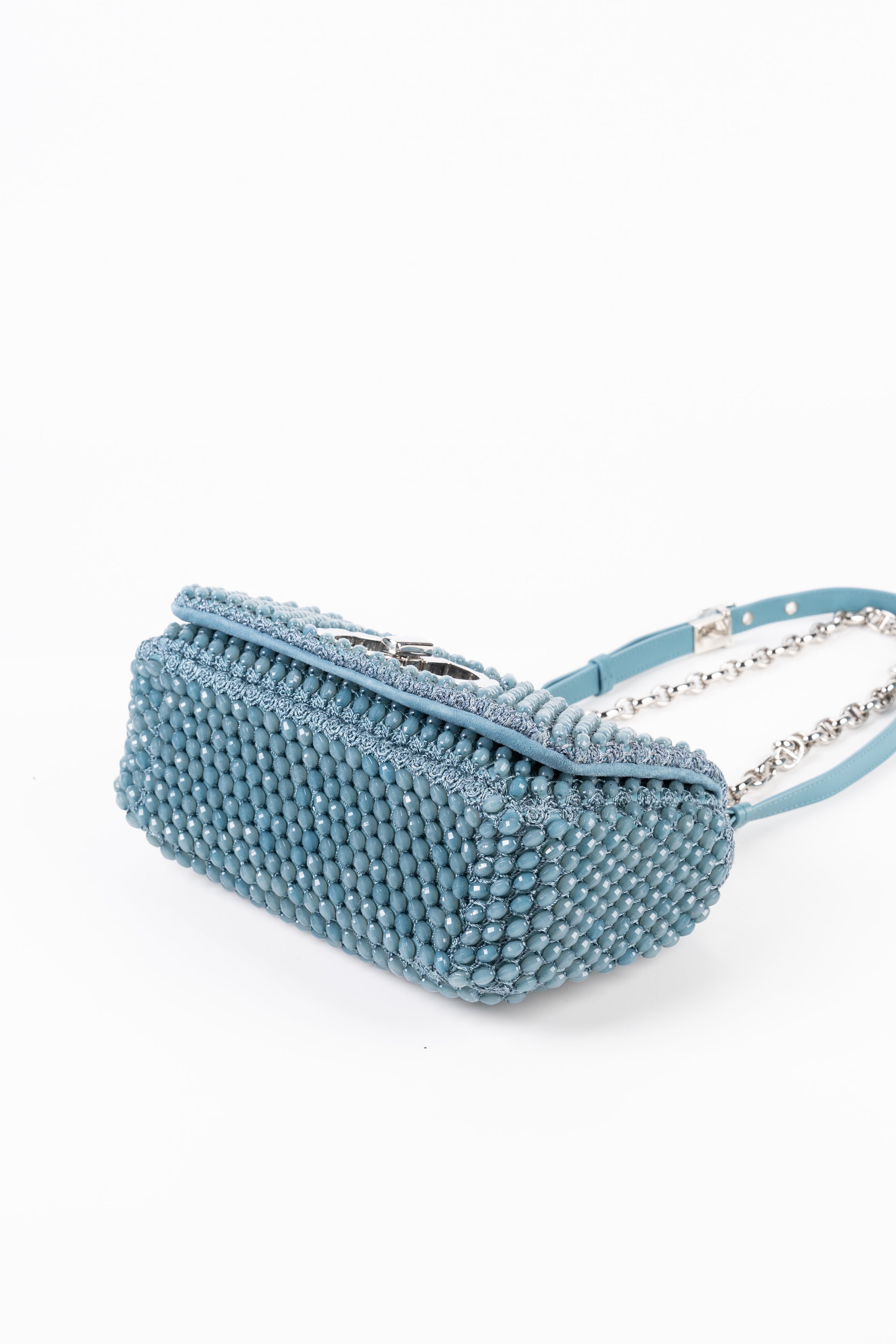 Dior Borsa a Tracolla Caro Con Perline Azzurra