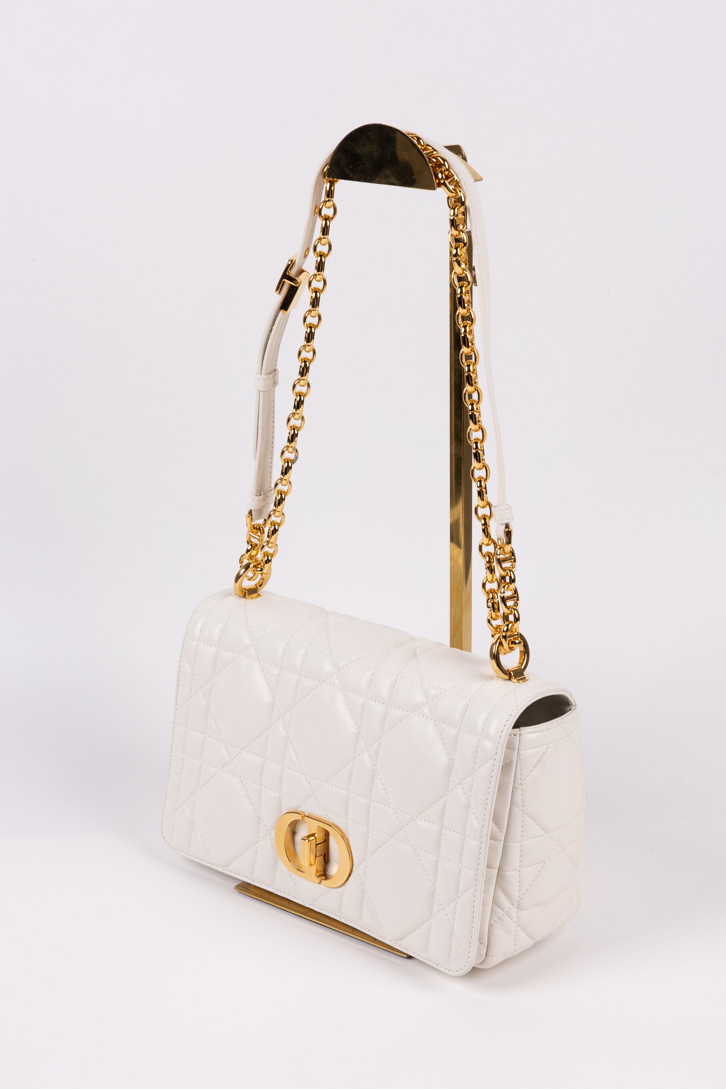 Dior Caro Media Bianca In Pelle
