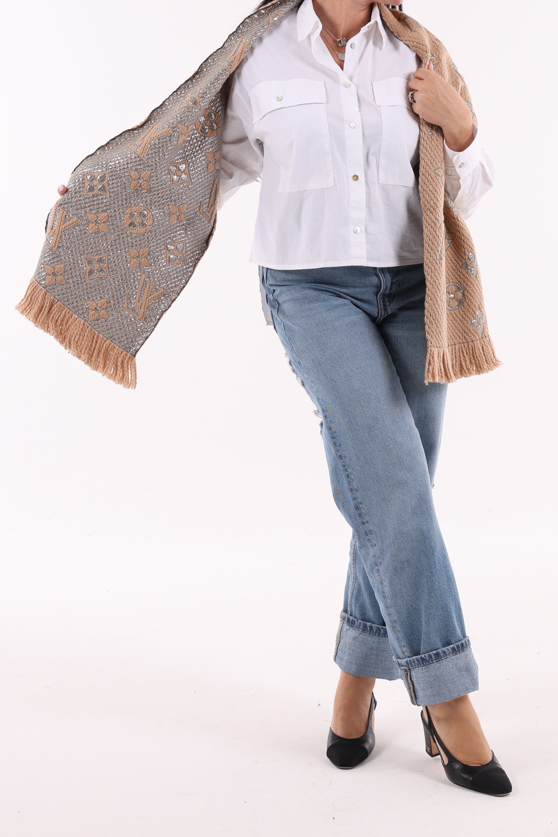 Louis Vuitton Sciarpa Monogram Beije