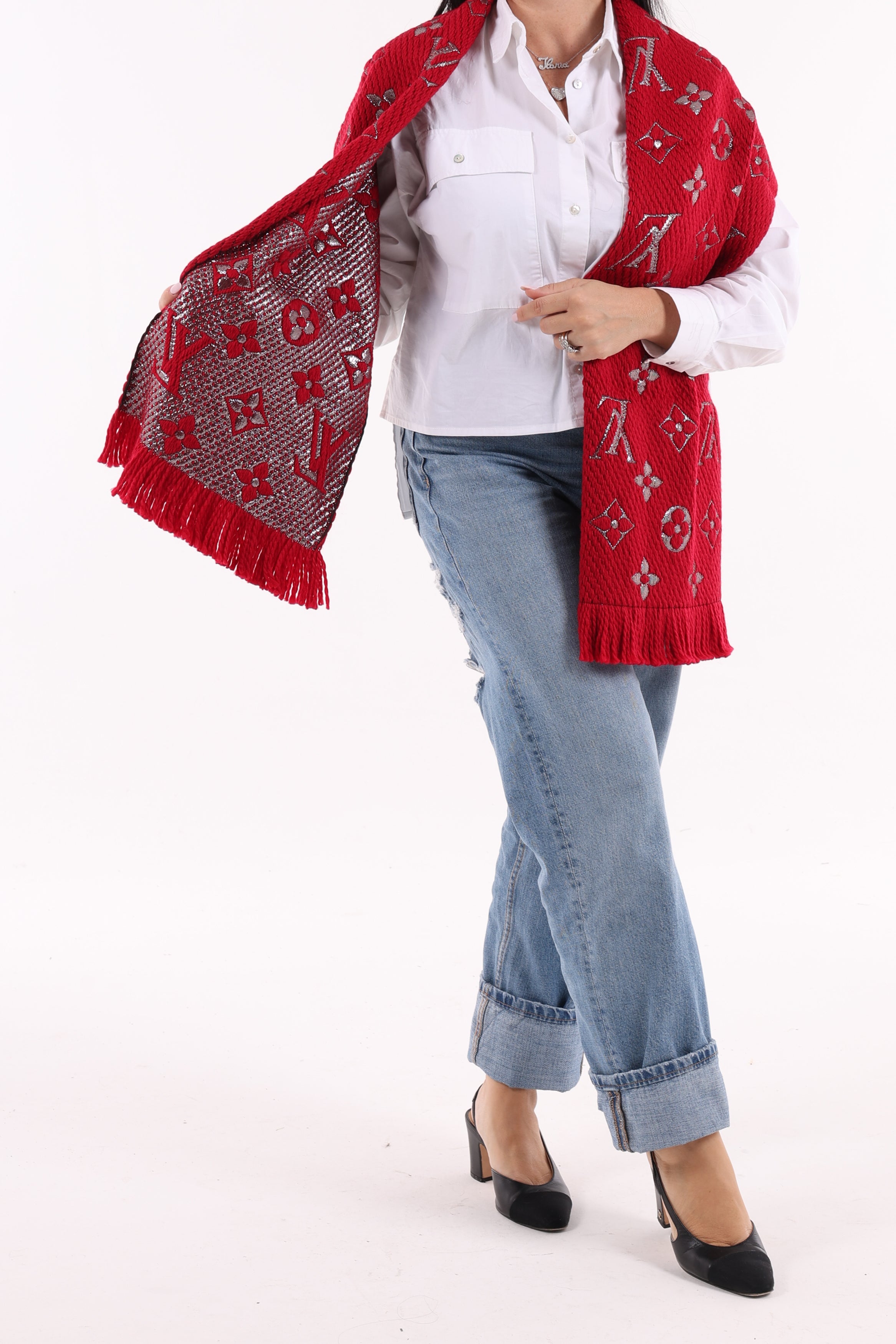 Louis Vuitton Sciarpa Monogram Rossa