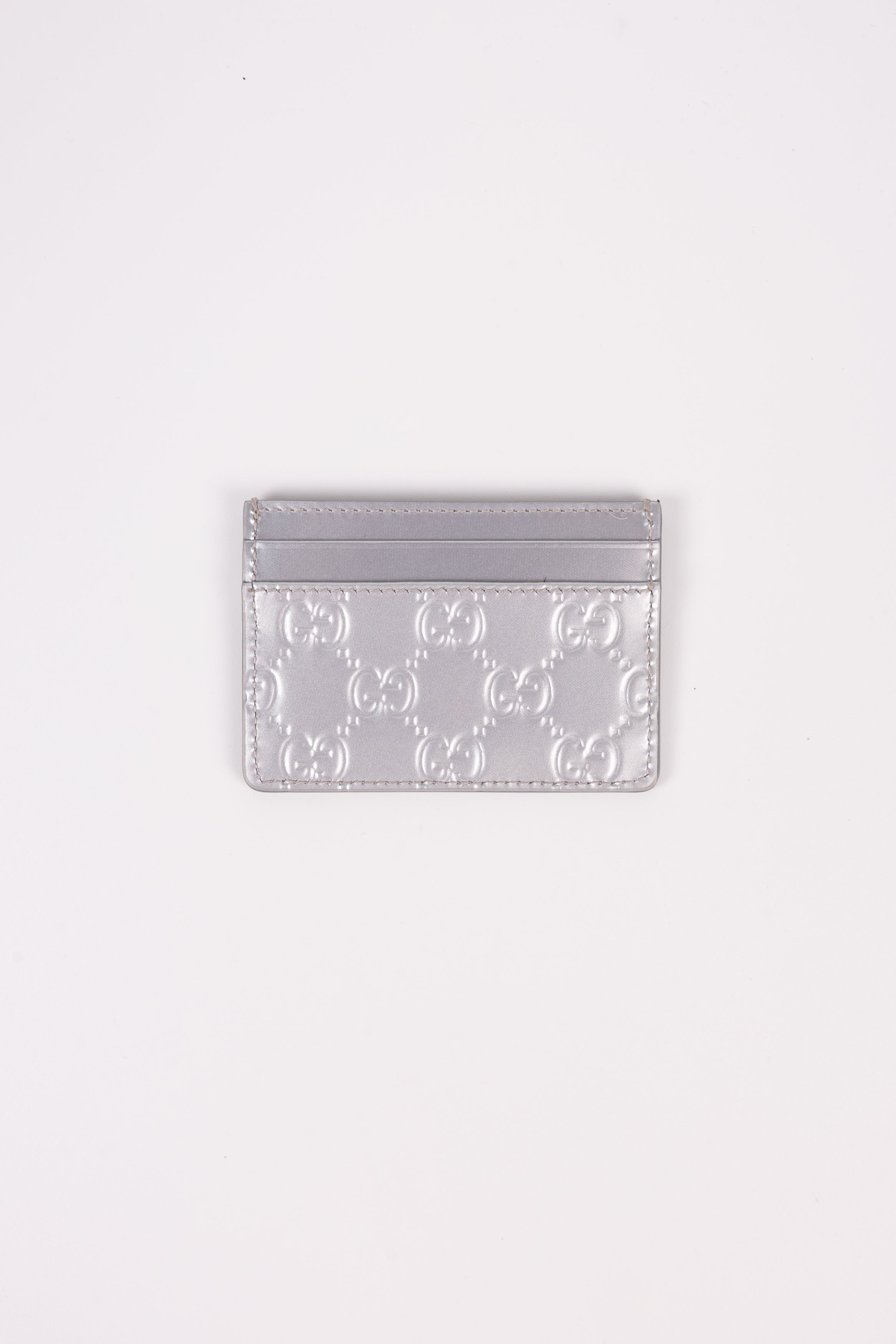 Gucci Portacarte Argento Metallizzato GG