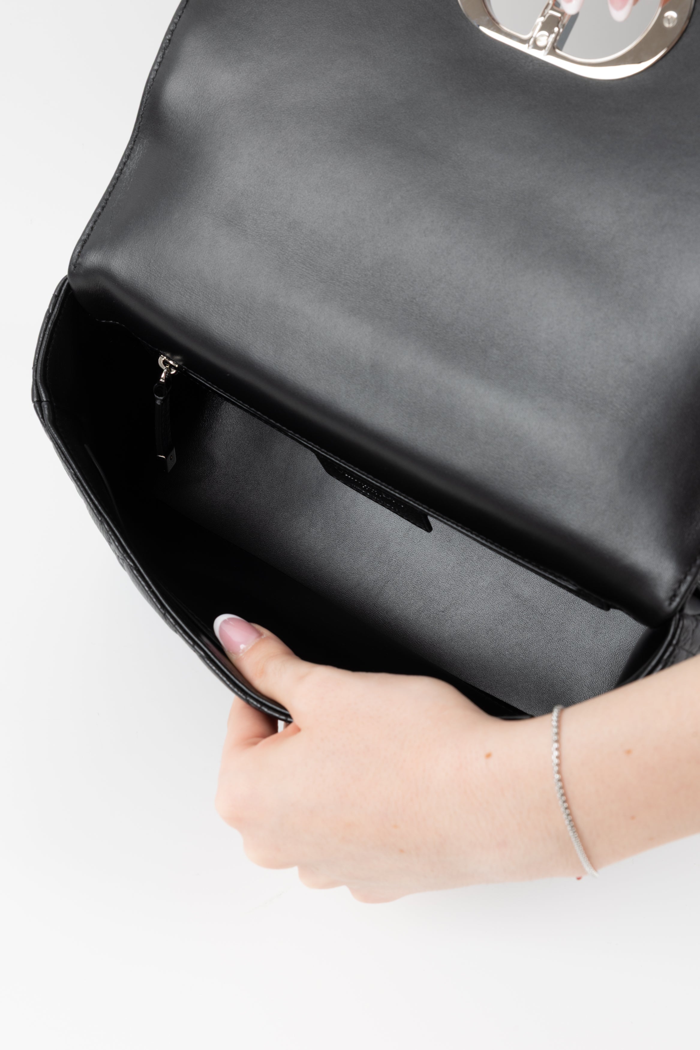 DIOR CARO NERA/ARGENTO CAVIAR