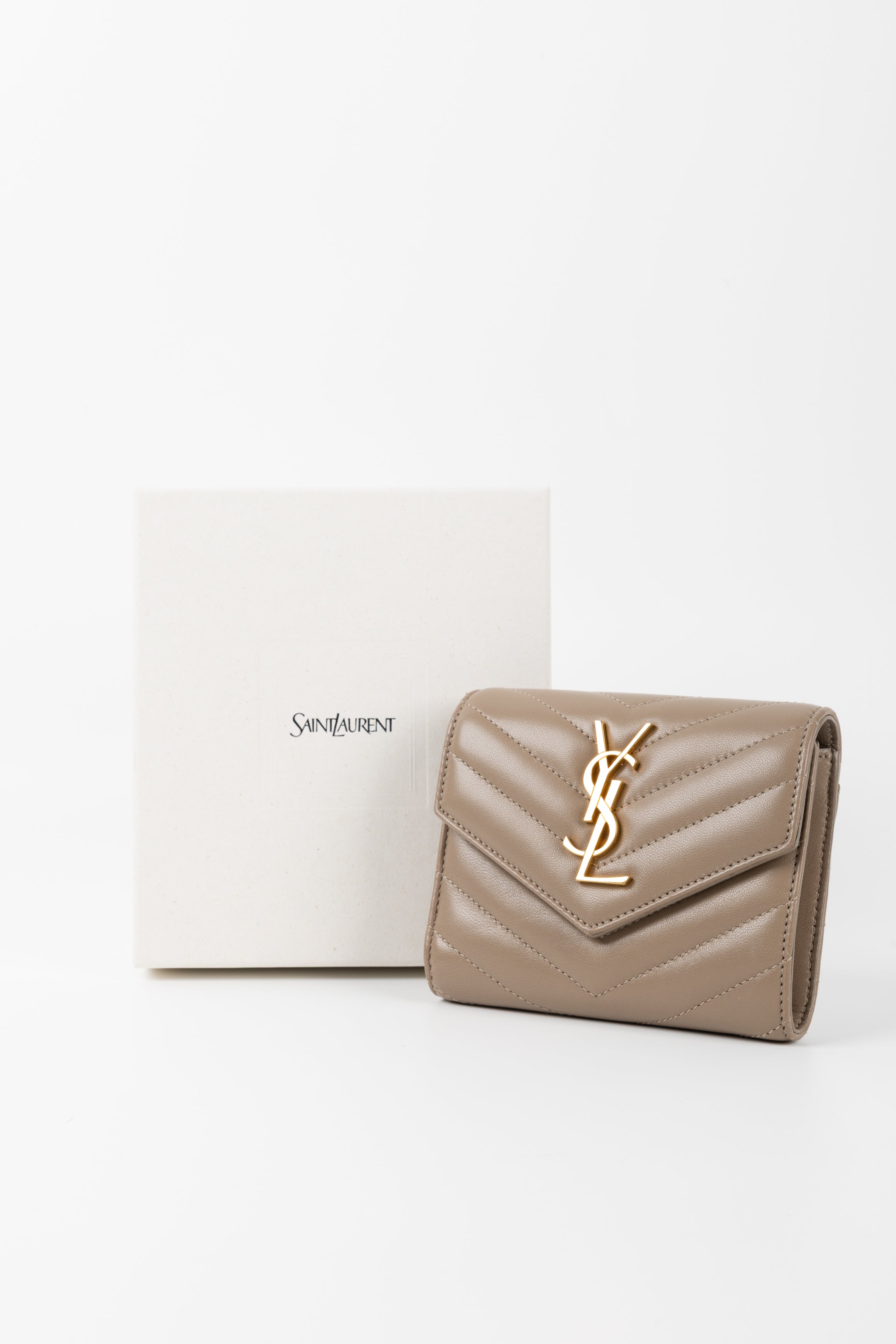SAINT LAURENT PORTAFOGLIO CASSANDRE DARK BEIGE