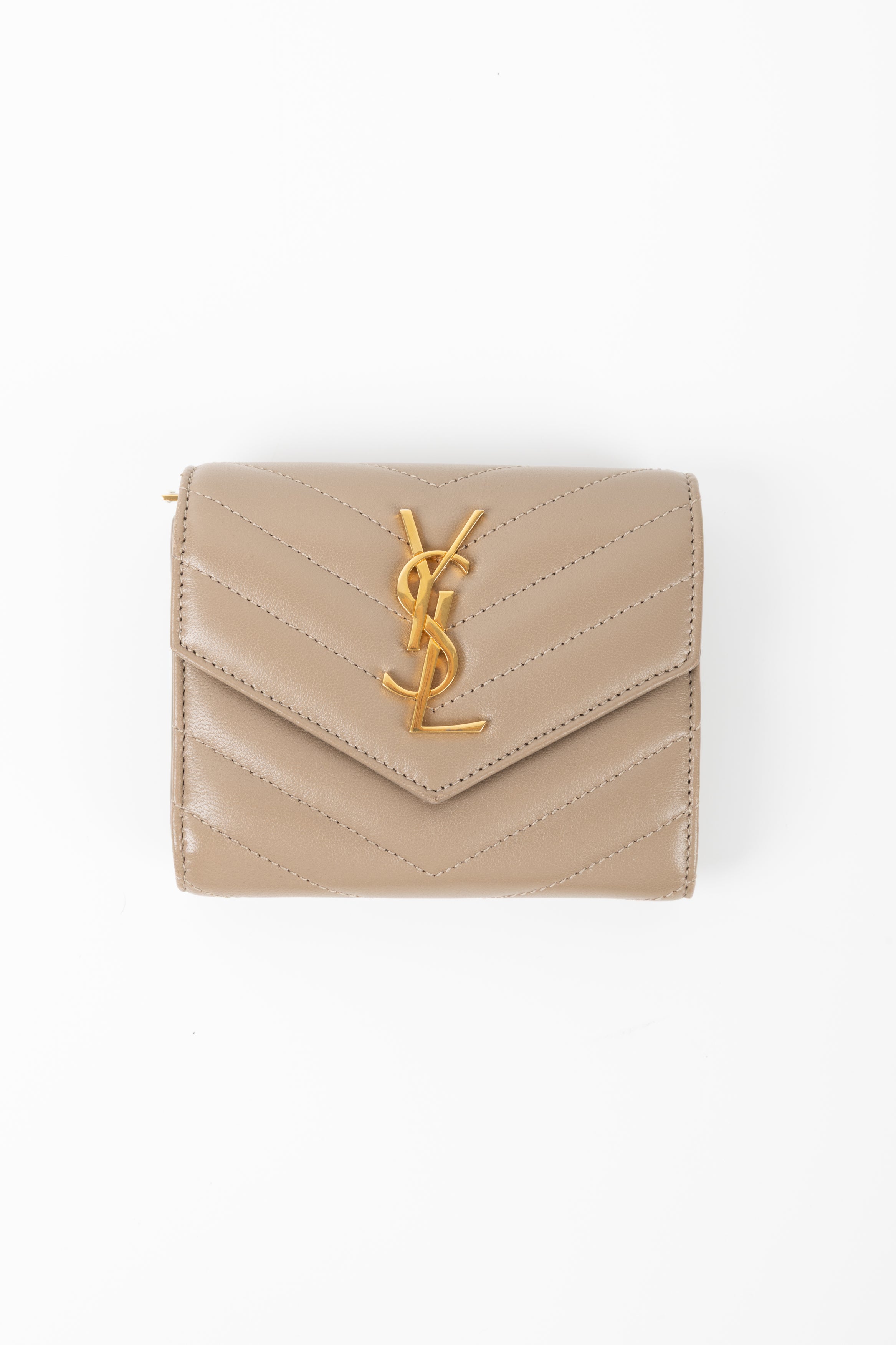 SAINT LAURENT PORTAFOGLIO CASSANDRE DARK BEIGE