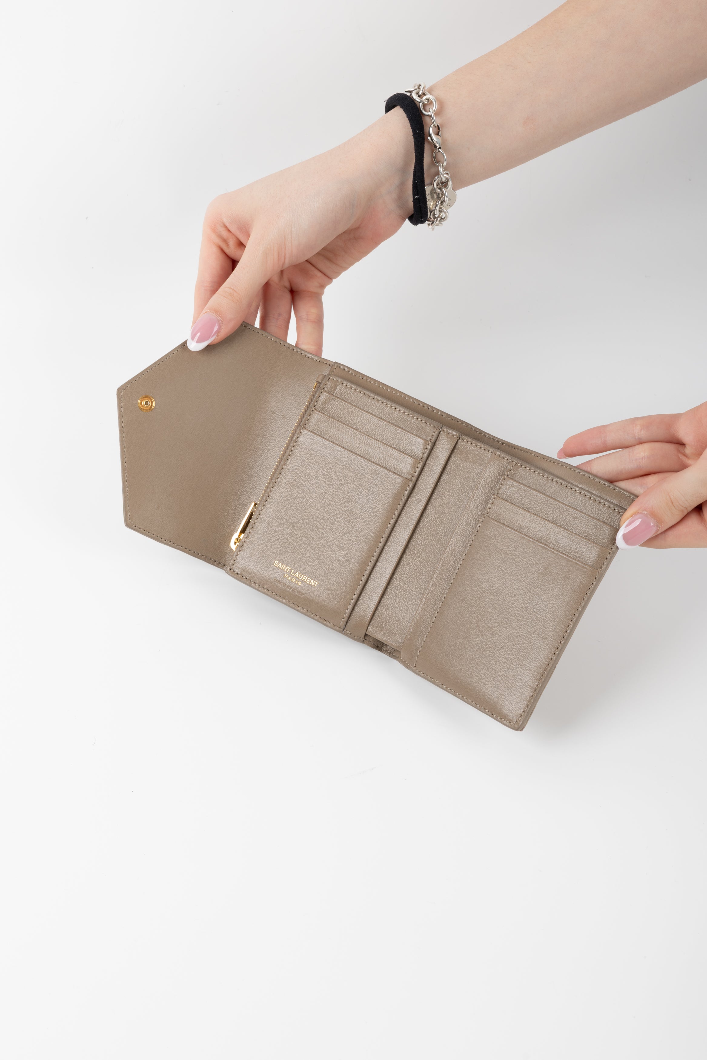 SAINT LAURENT PORTAFOGLIO CASSANDRE DARK BEIGE