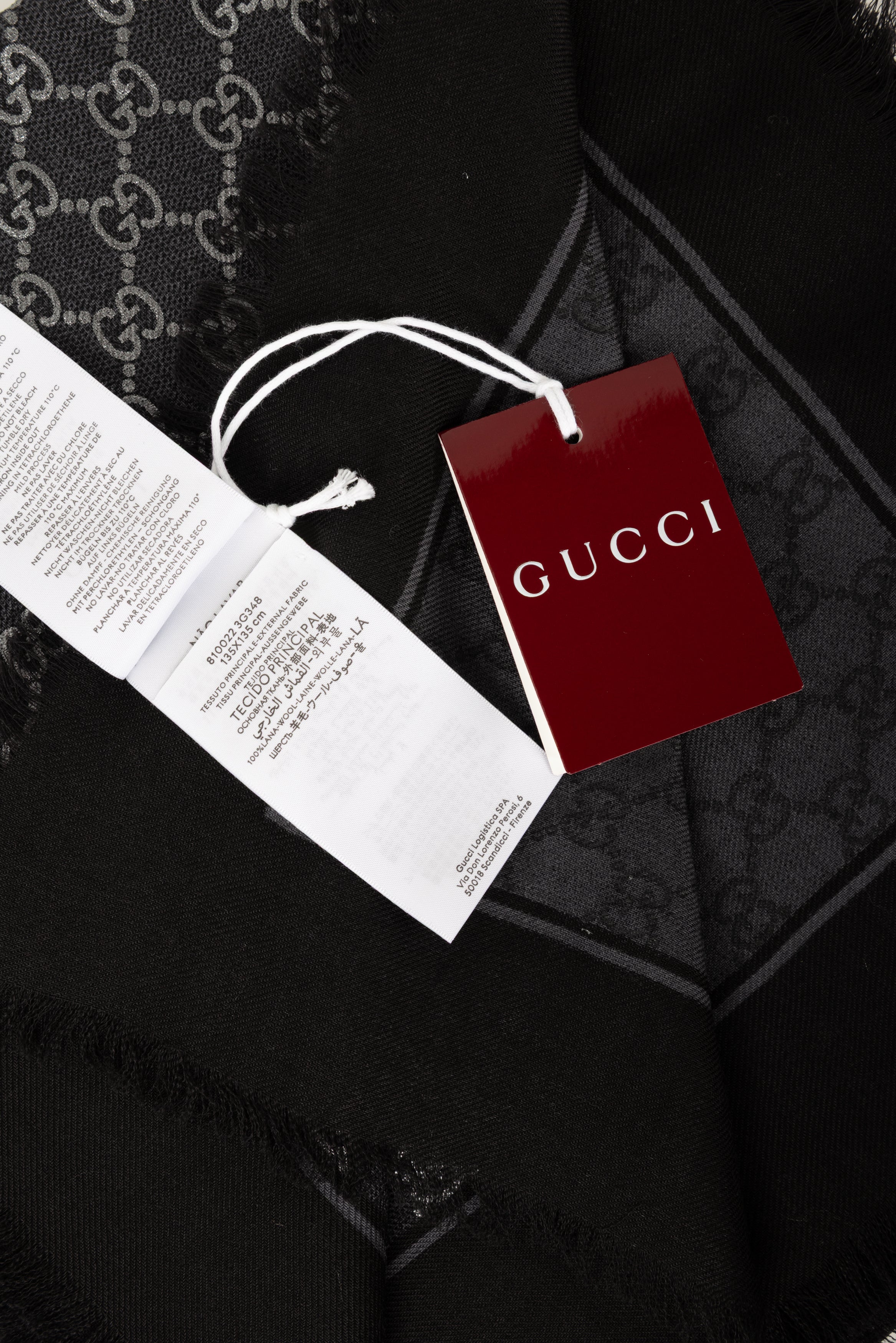 GUCCI STOLA NERA ARGENTO LUX