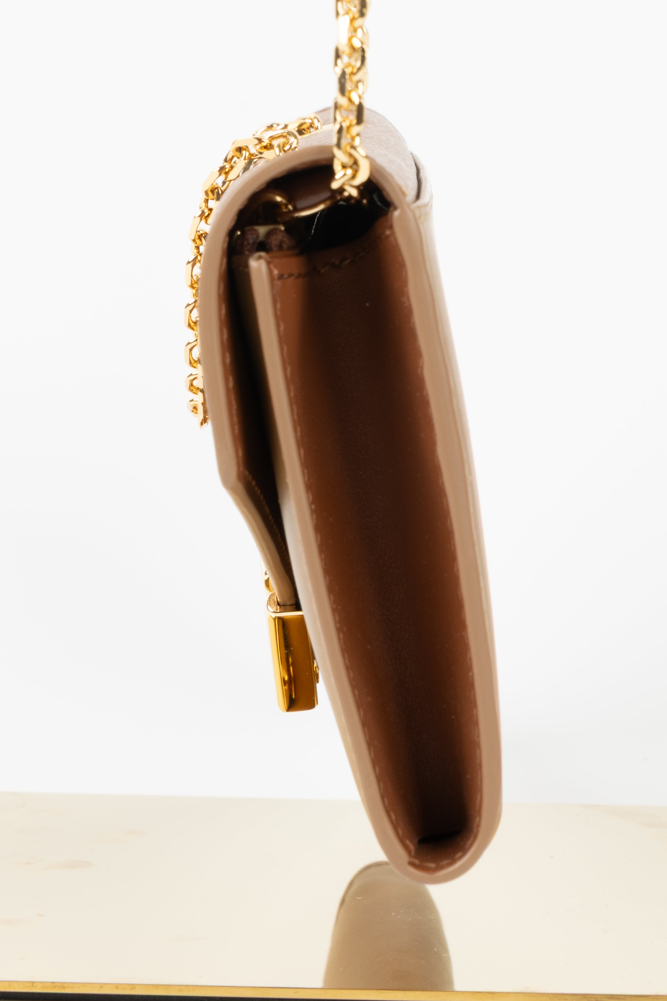FENDI CONTINENTAL WITH CHAIN MARRONE