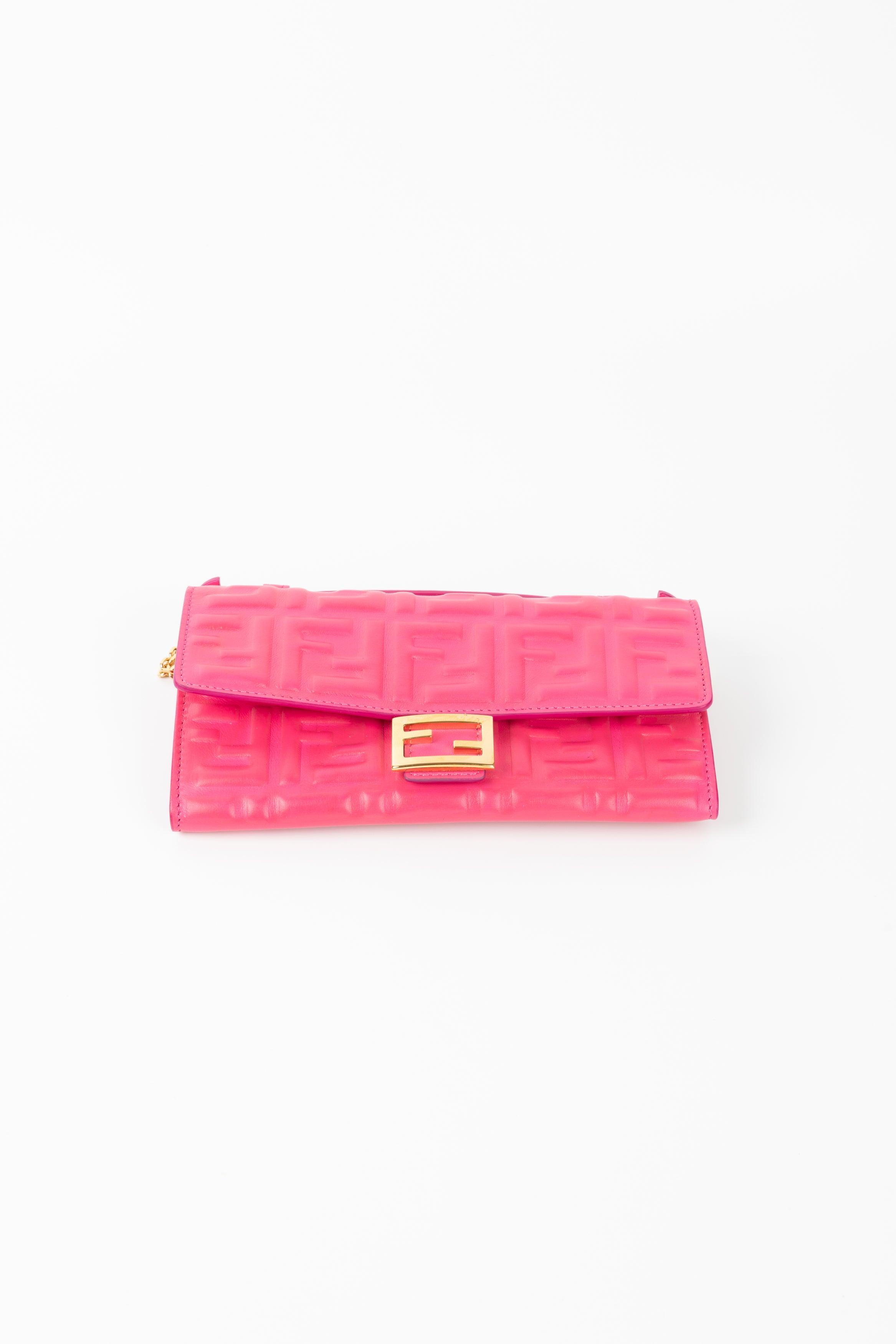 FENDI CONTINENTAL WITH CHAIN FUCSIA