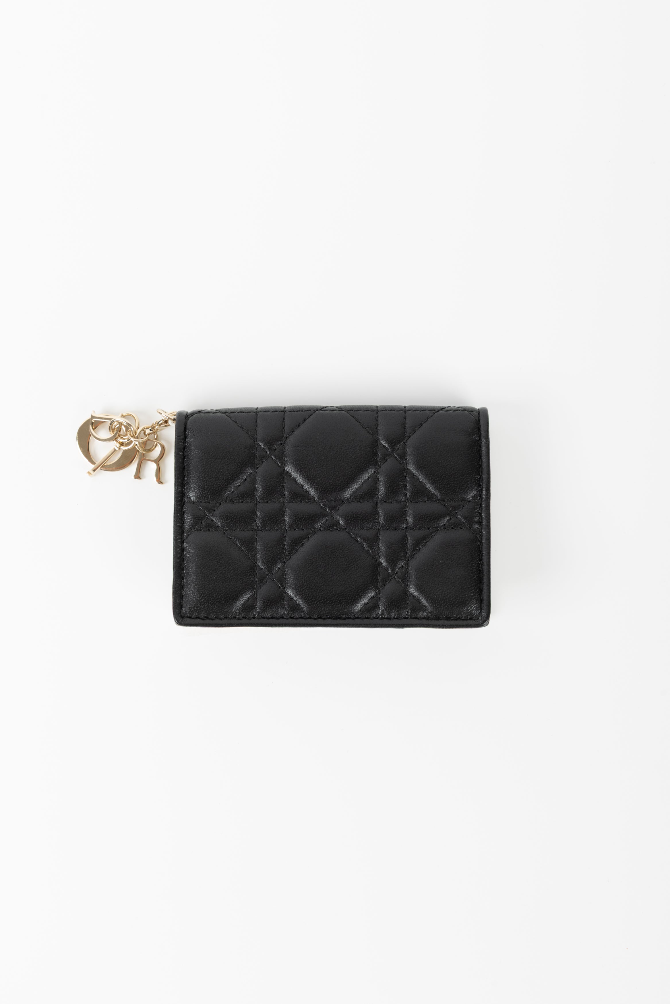 Dior Portafoglio mini Gardenia Lady Dior nero/bianco