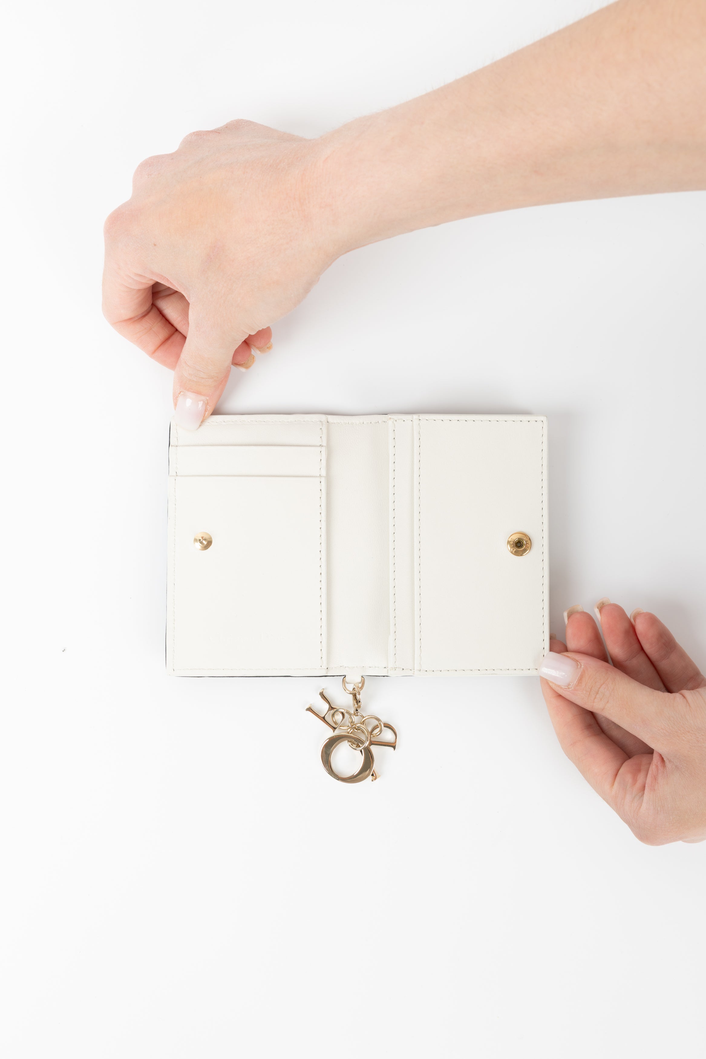 Dior Portafoglio mini Gardenia Lady Dior nero/bianco