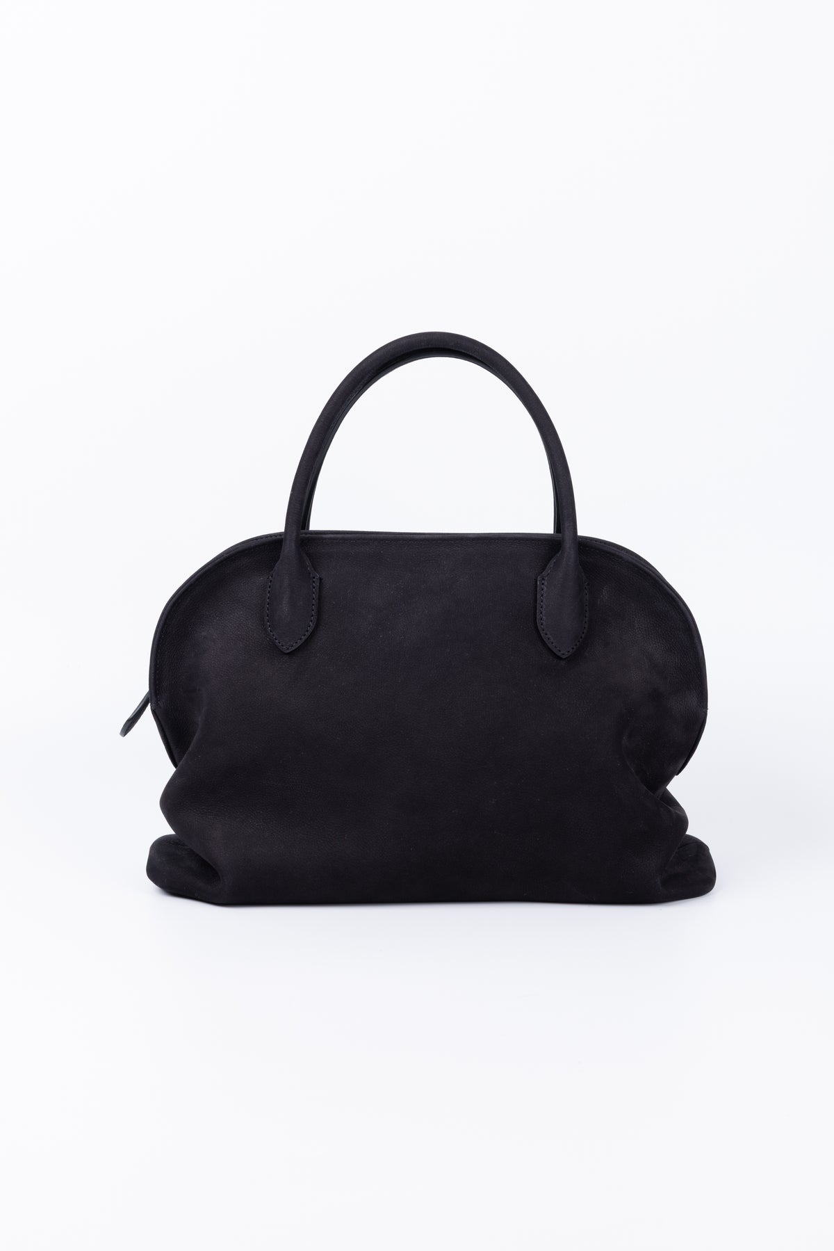 THE ROW BORSA AGNES 12 MEDIUM IN CAMOSCIO NERO