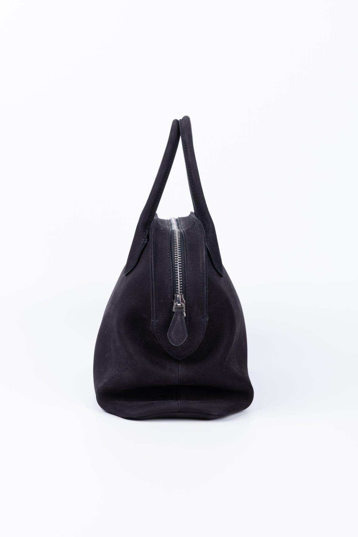 THE ROW BORSA AGNES 12 MEDIUM IN CAMOSCIO NERO