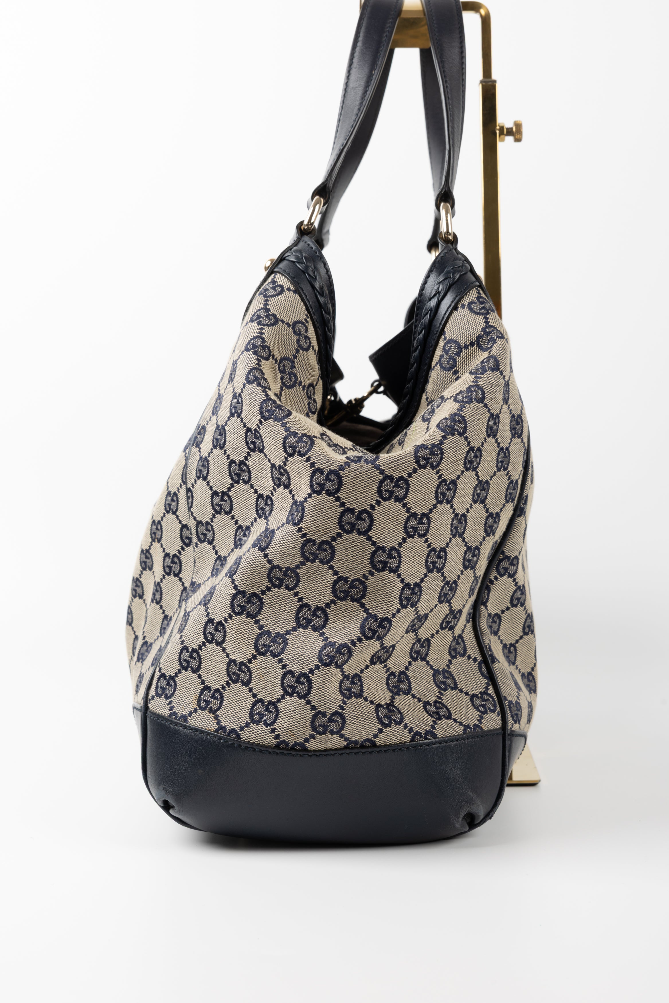GUCCI BORSA A MANO SUKEY BLU NAY IN TESSUTO GG