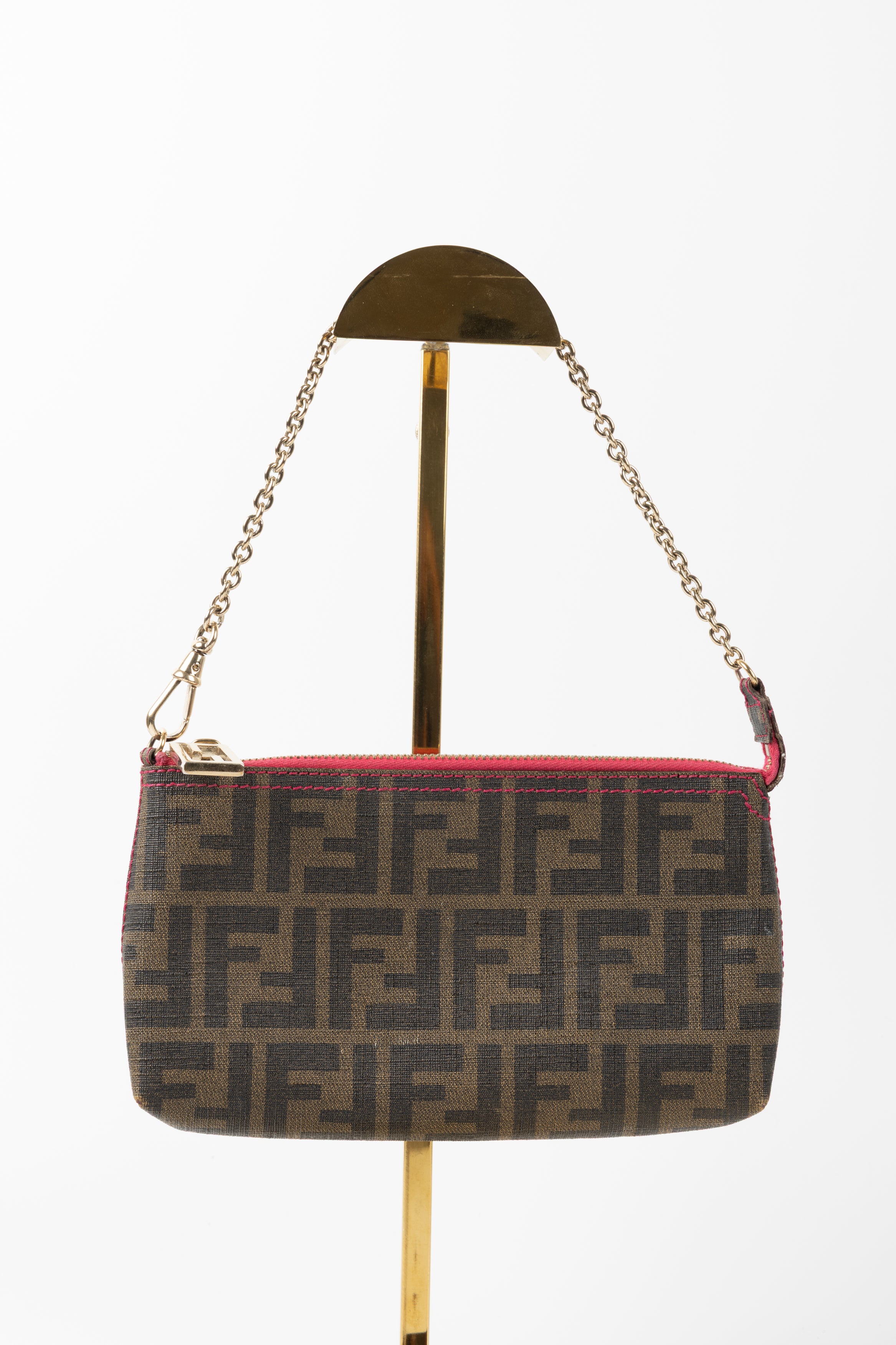 FENDI POCHETTE CON CATTENA IN TELA FF ZUCCA
