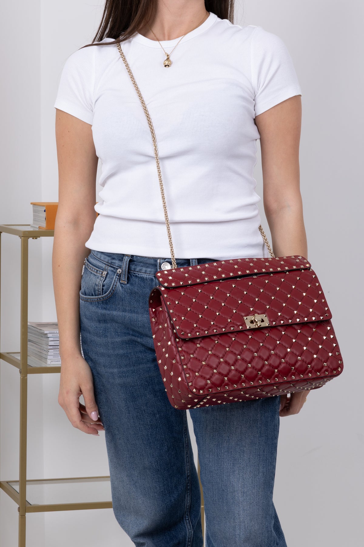 VALENTINO ROCKSTUD SPIKE BORDEAUX ()