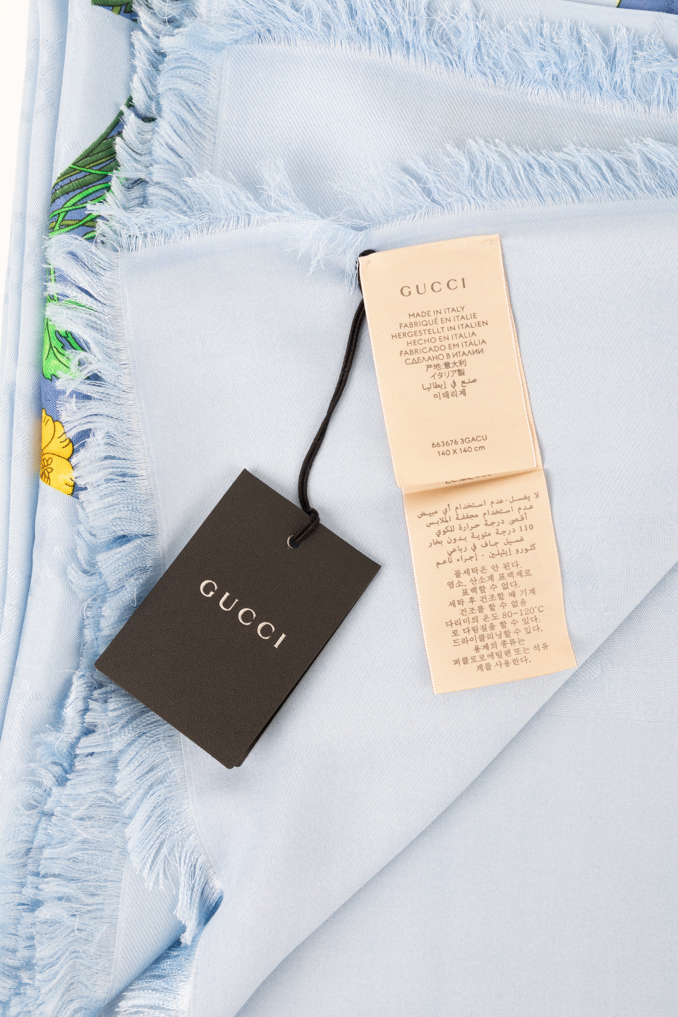 GUCCI STOLA AZZURRA FIORI 11
