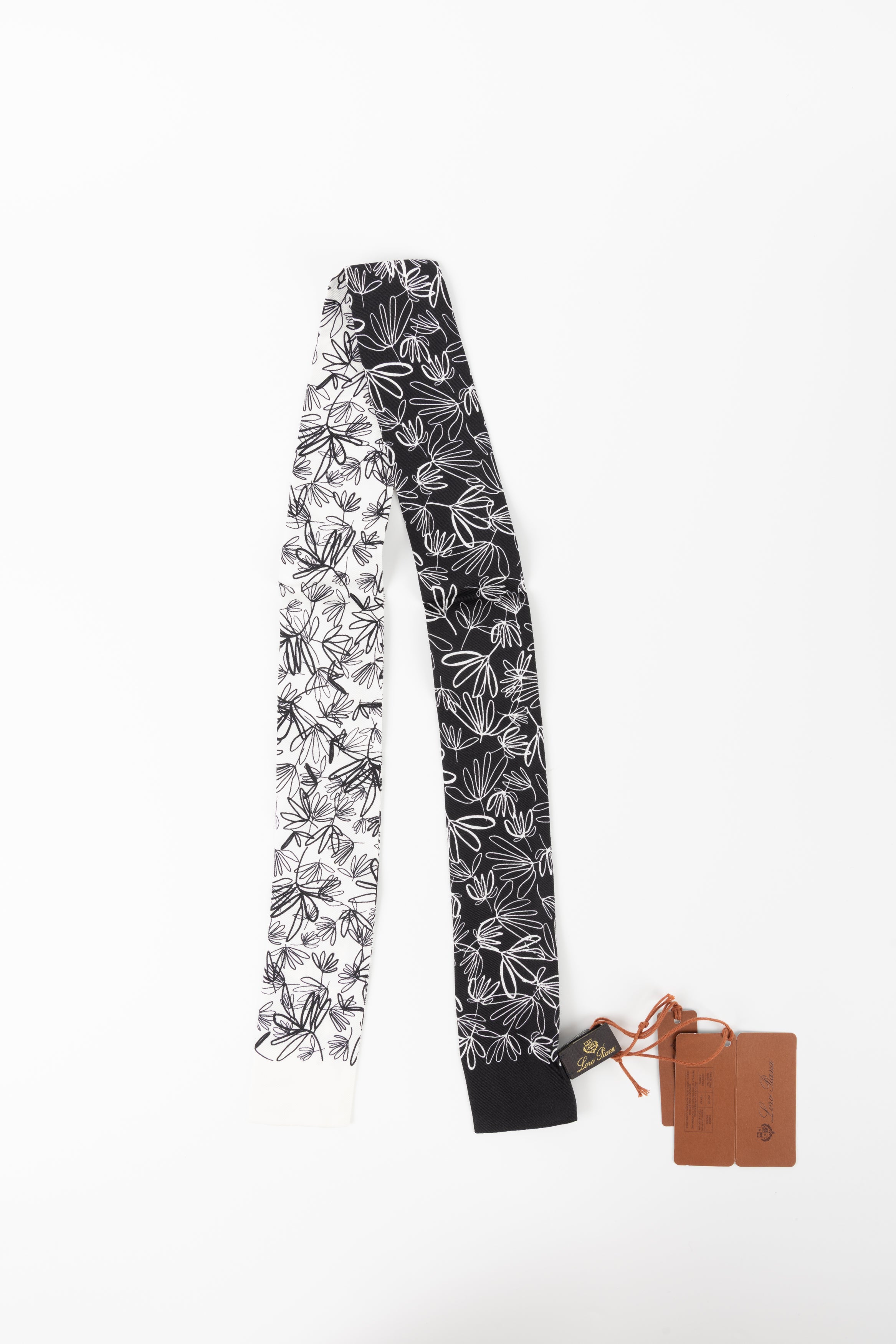 LORO PIANA twilly NERO/BIANCO FANTASIA