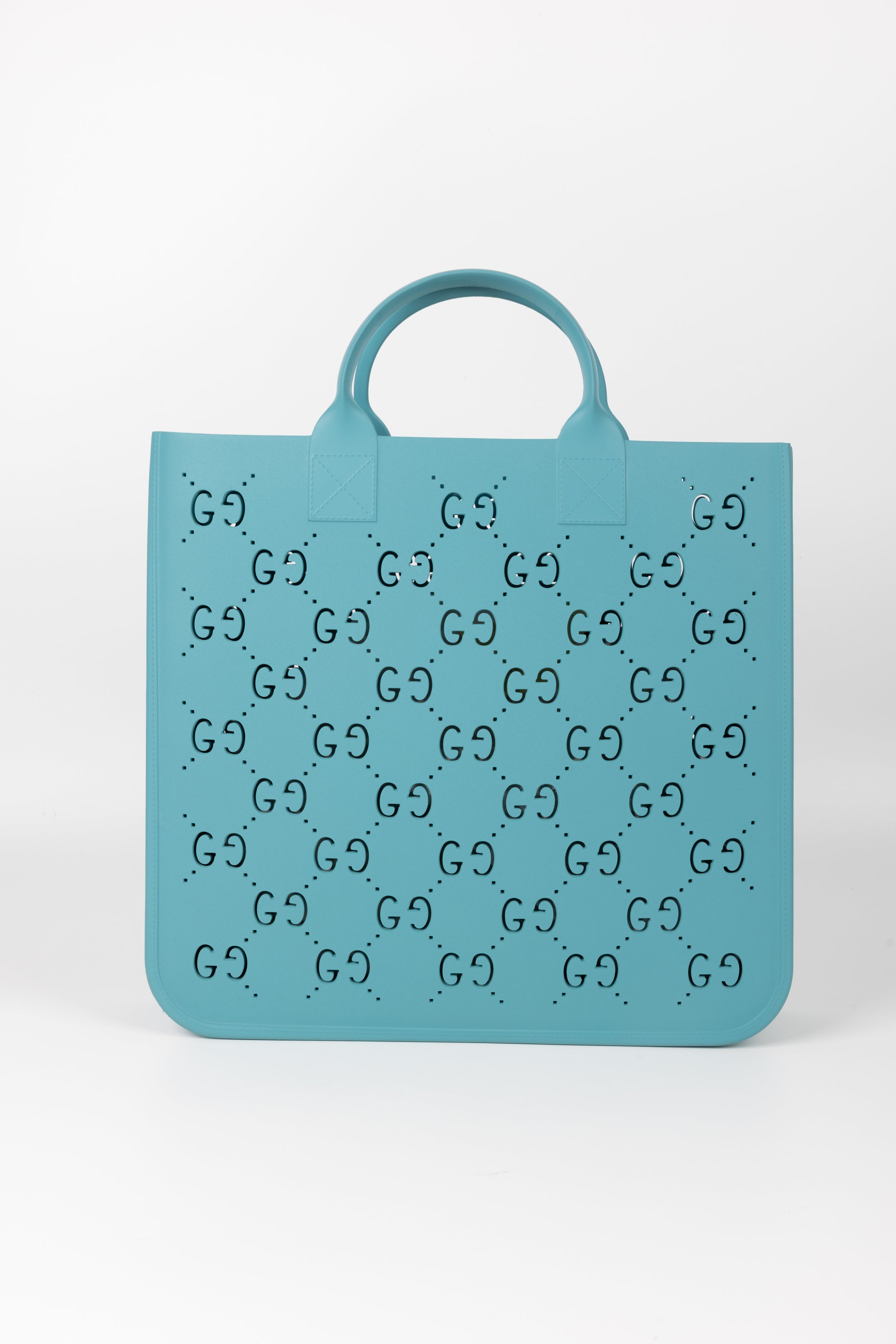 GUCCI TOTE BAG AZZURRA IN GOMMA