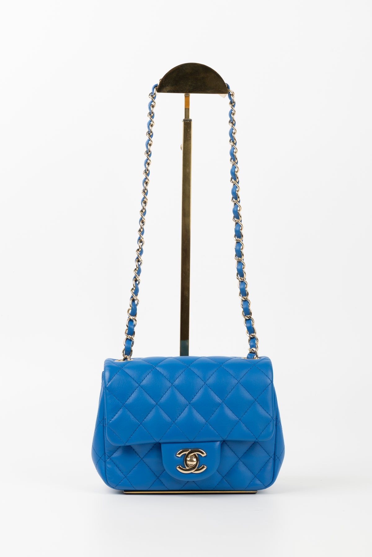 CHANEL MINI SQUARE BLU