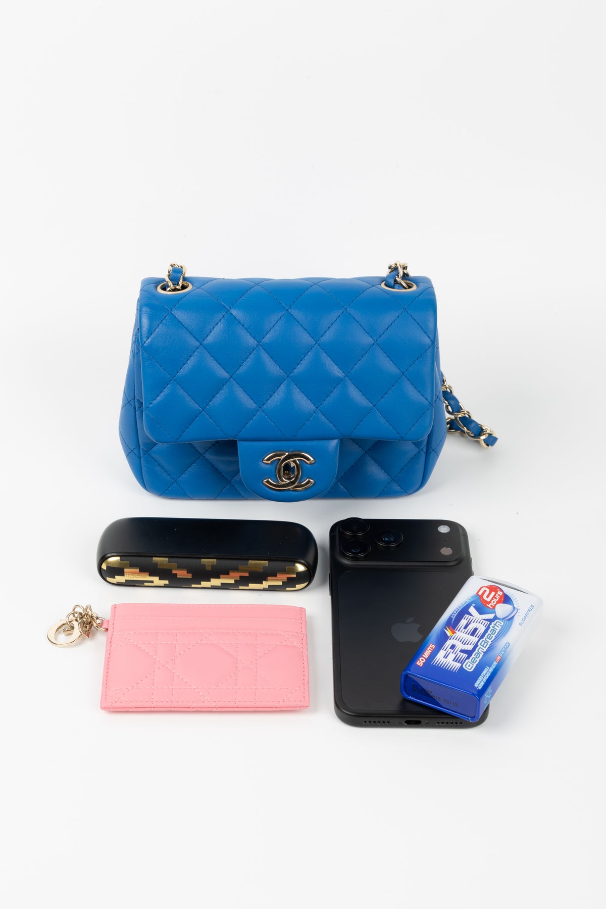 CHANEL MINI SQUARE BLU