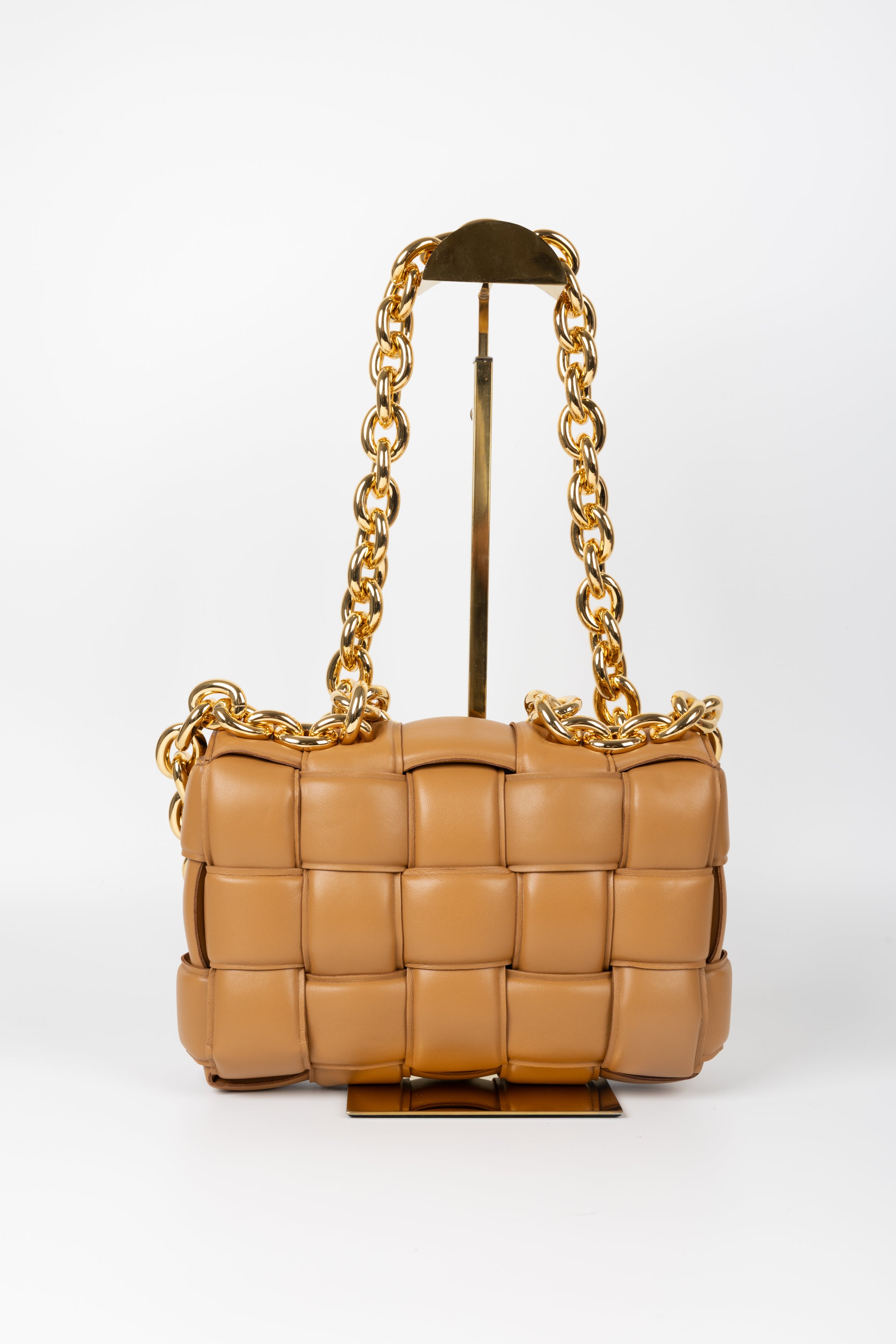 BOTTEGA VENETA PADDED CHAIN CARAMELLO