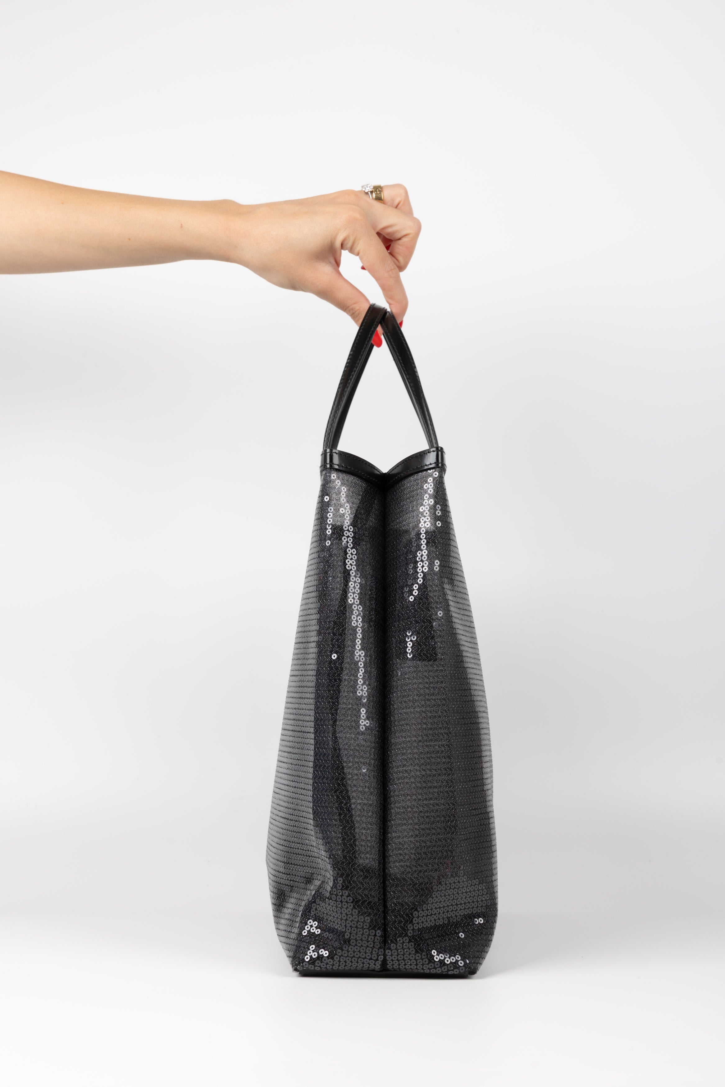 PRADA TOTE BAG PAILLETS NERA