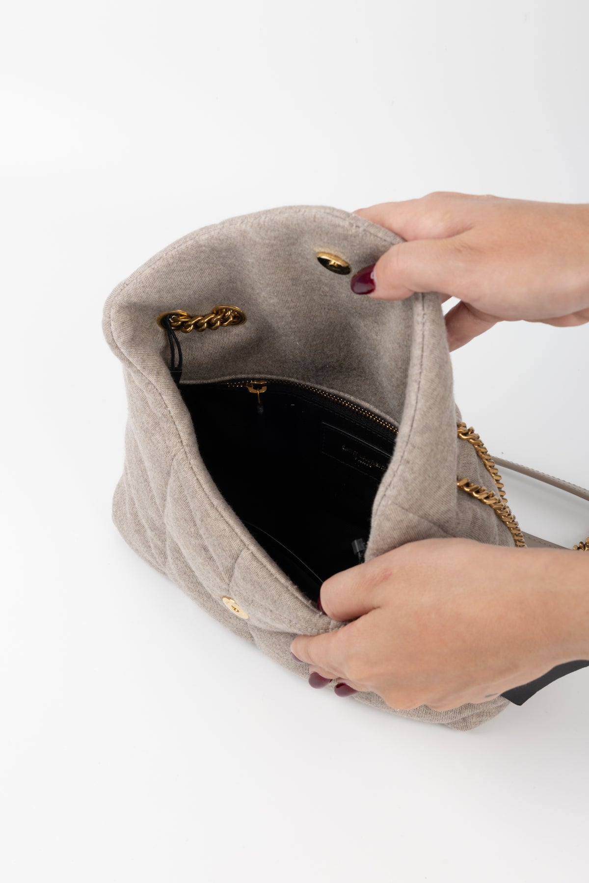 SAINT LAURENT PUFFER MINI BEIGE SOFT