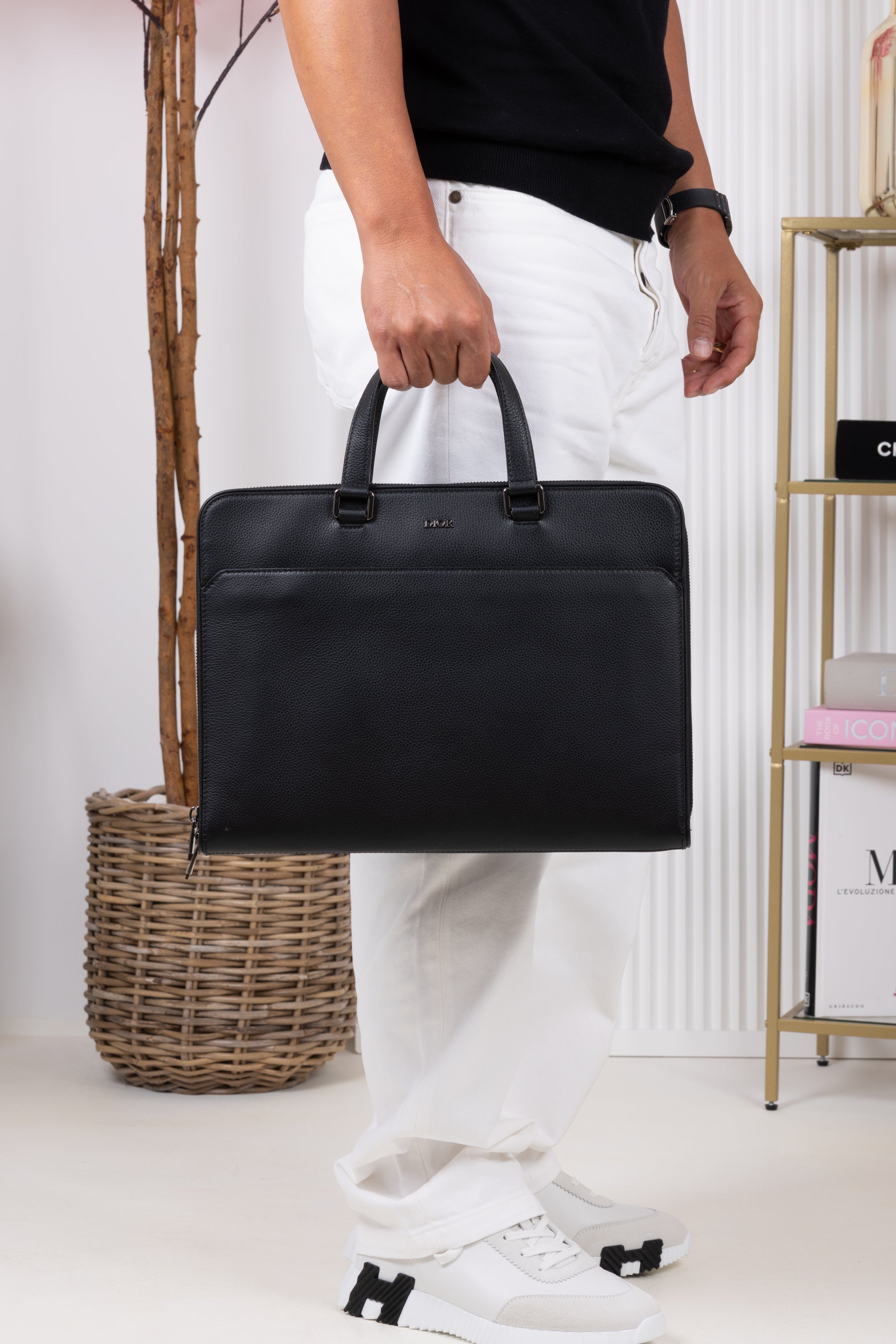 DIOR BRIEFCASE IN PELLE NERA