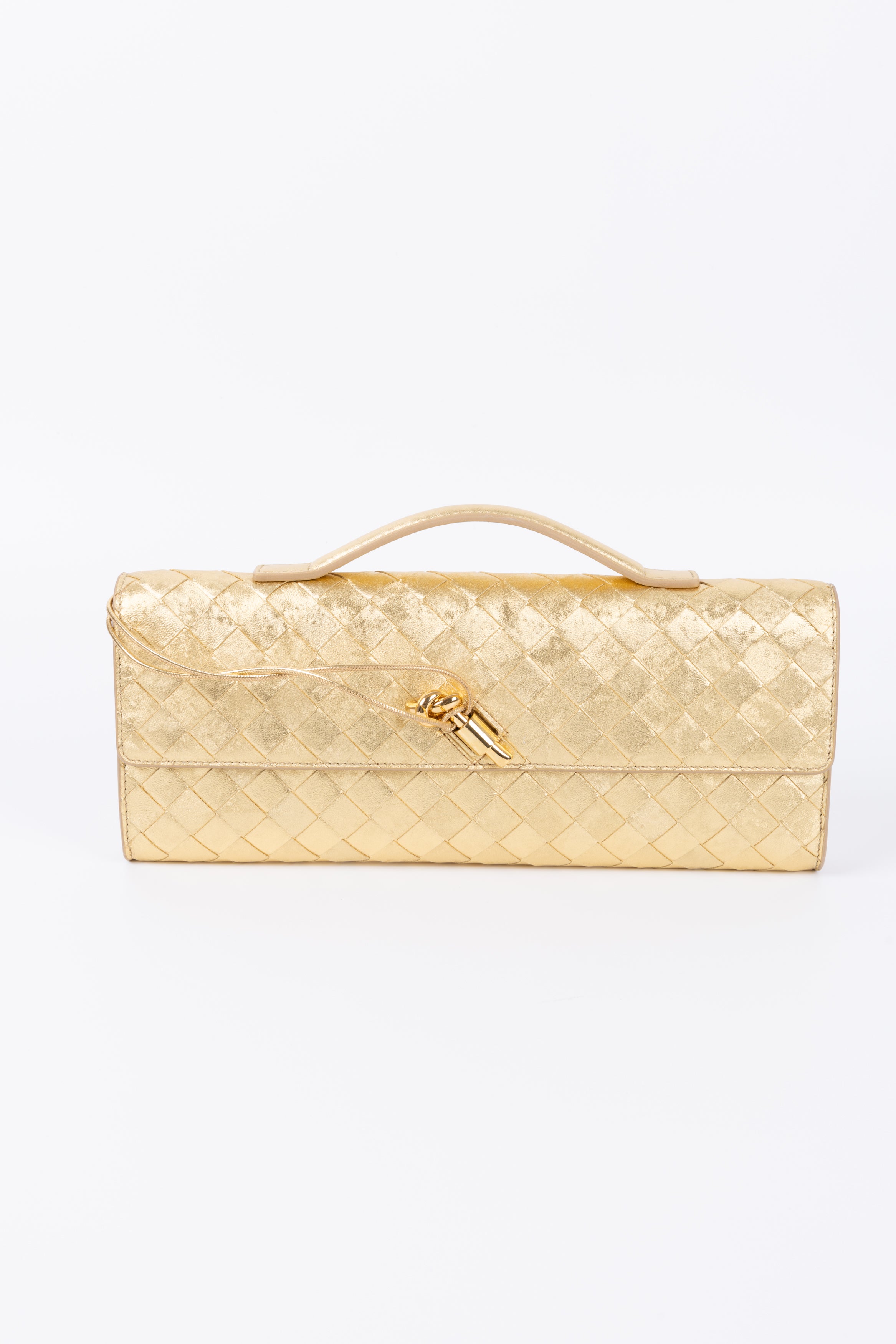 BOTTEGA VENETA ANDIAMO CLUTCH ORO OPACA