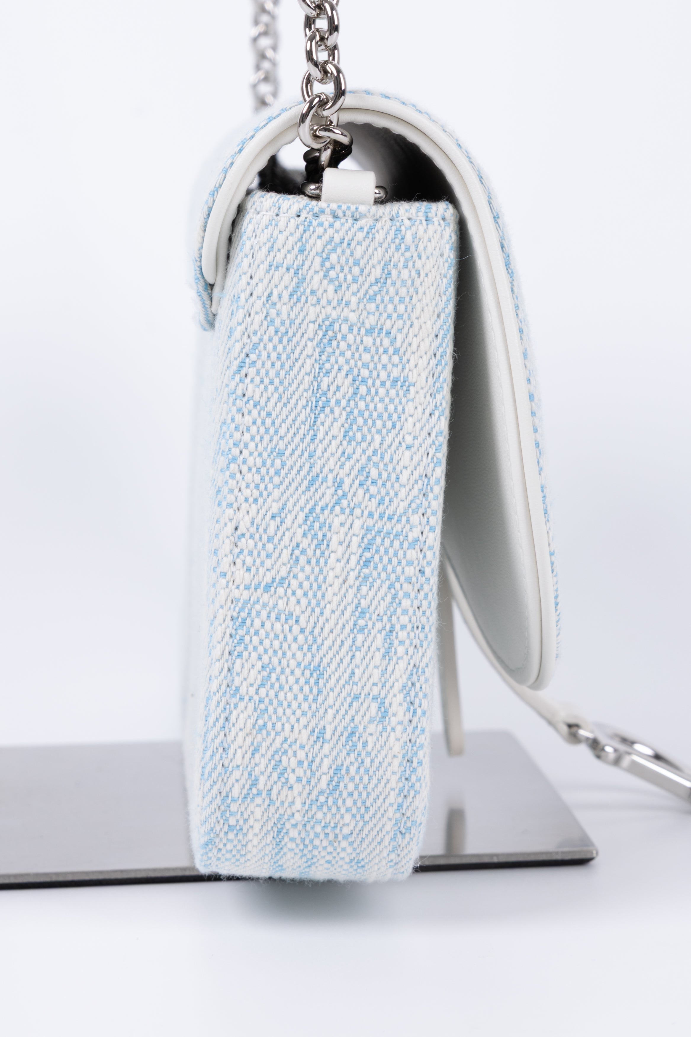 DIOR POCHETTE SADDLE azzurra/ bianca