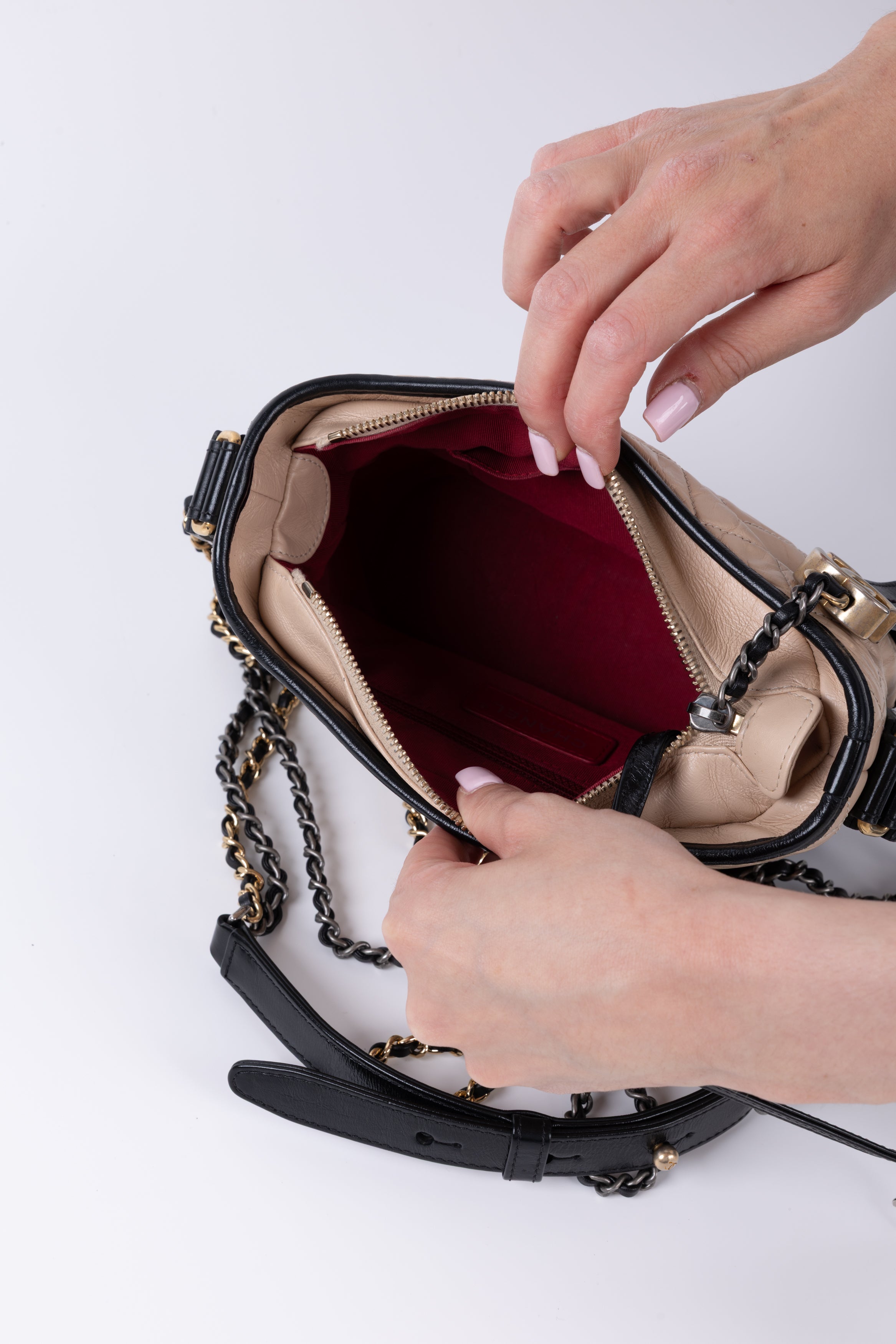 CHANEL GABRIELLE SMALL NERA / BEIGE