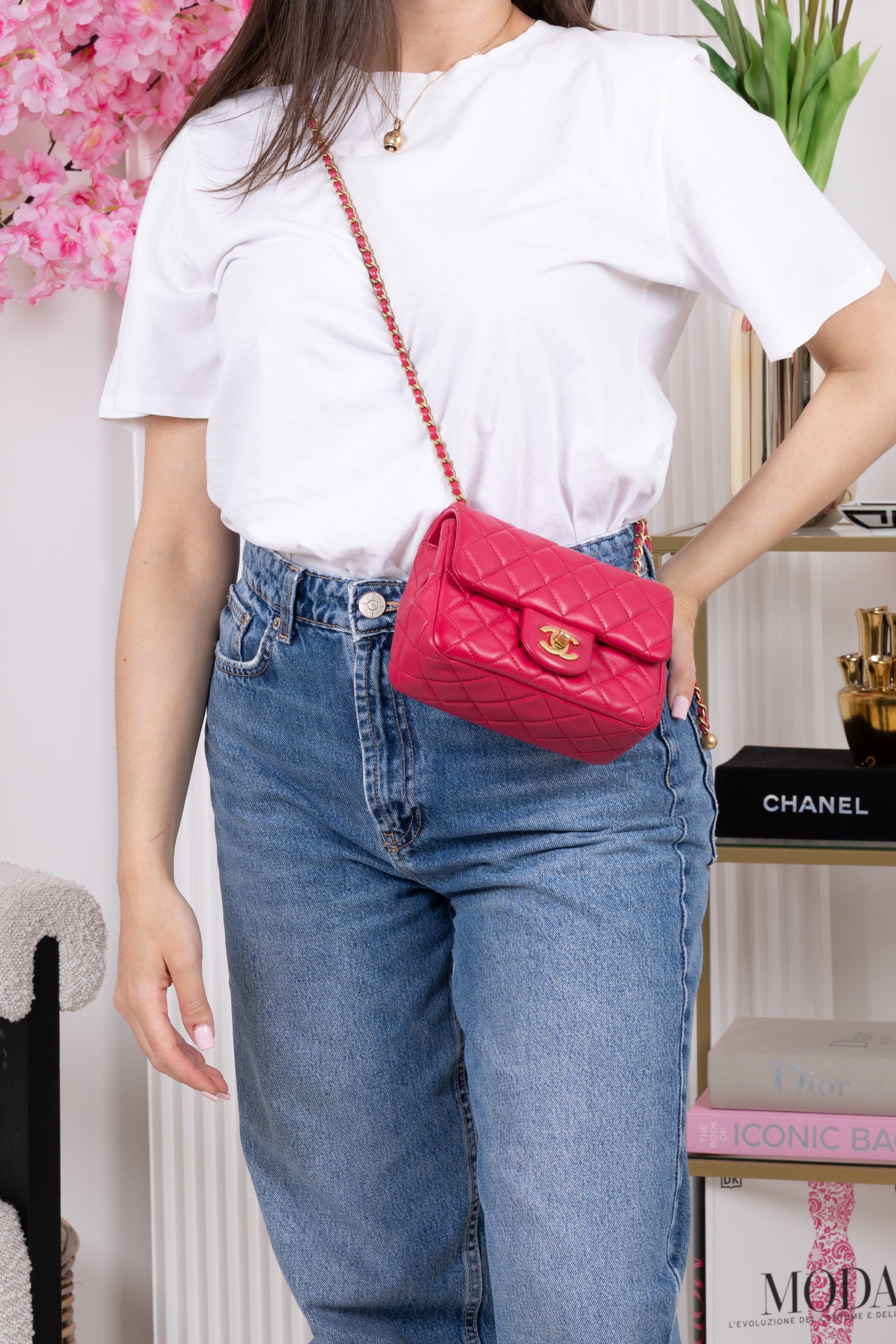 CHANEL MINI SQUARE FRAGOLA