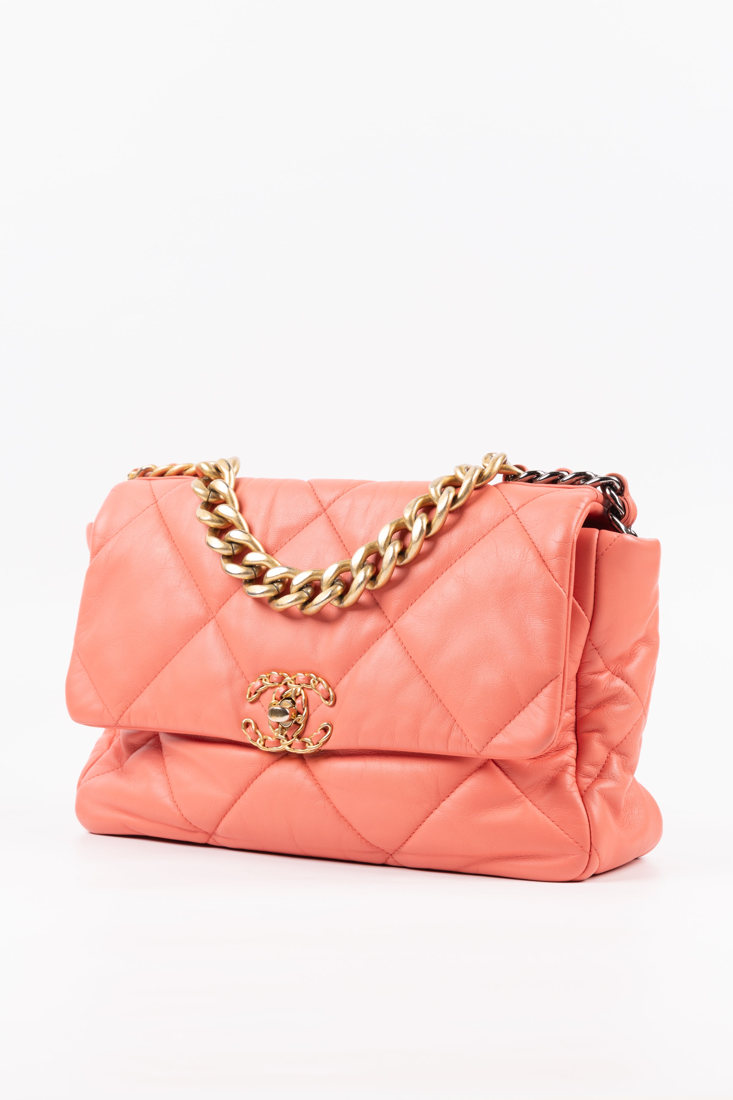 Chanel Grande Goatskin Flap Coral