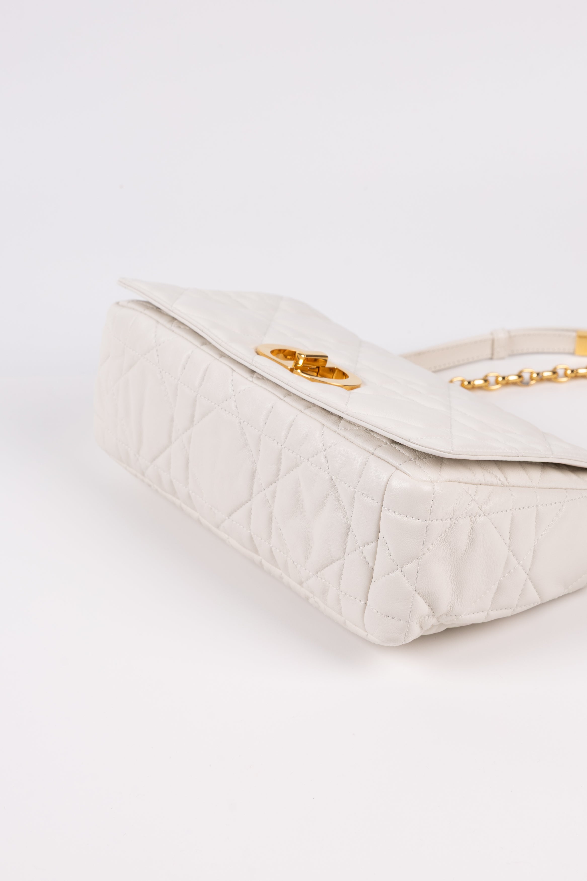 Dior Caro Media Bianca In Pelle