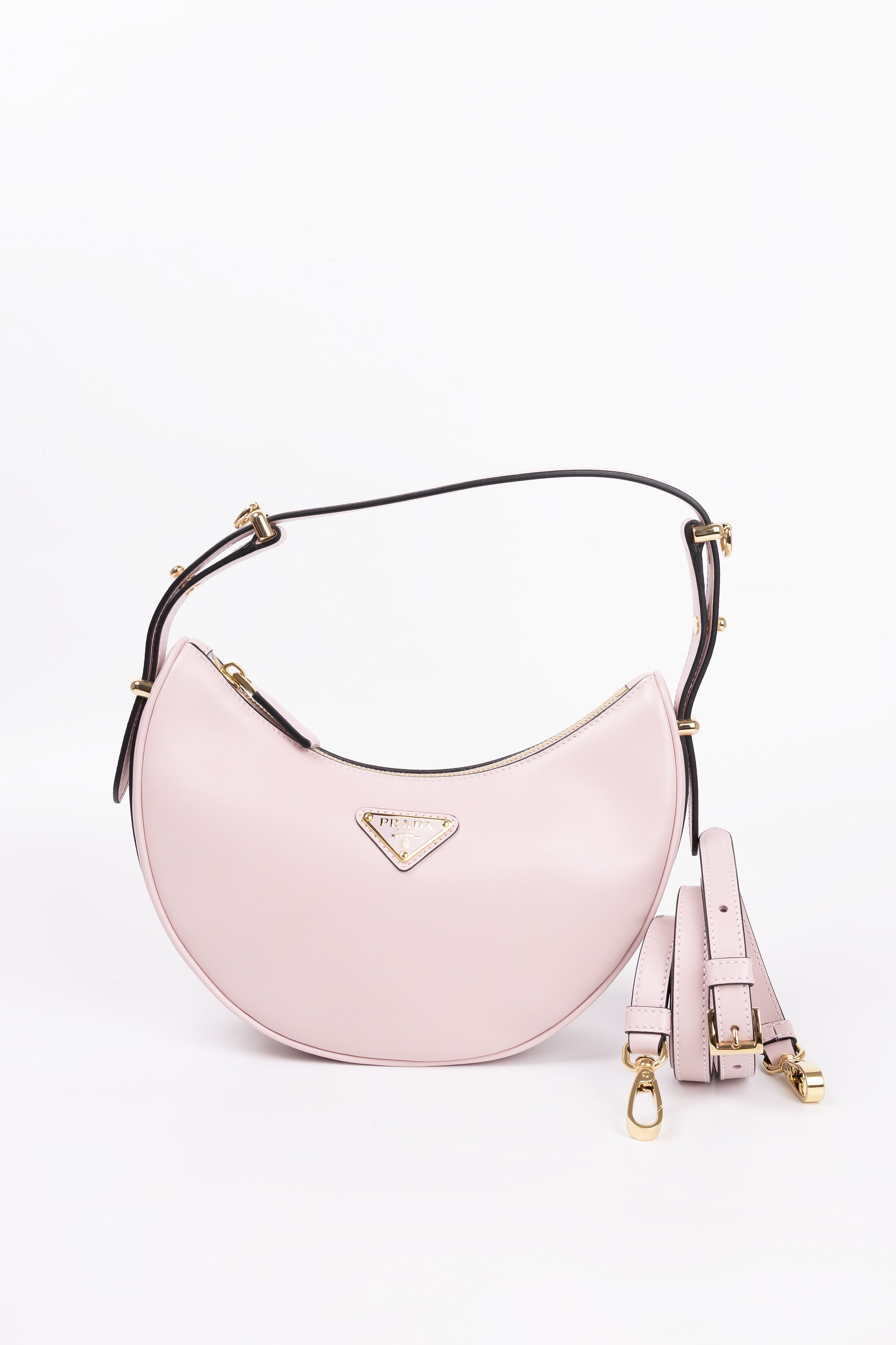 Prada Borsa a Spalla Arqué in pelle rosa
