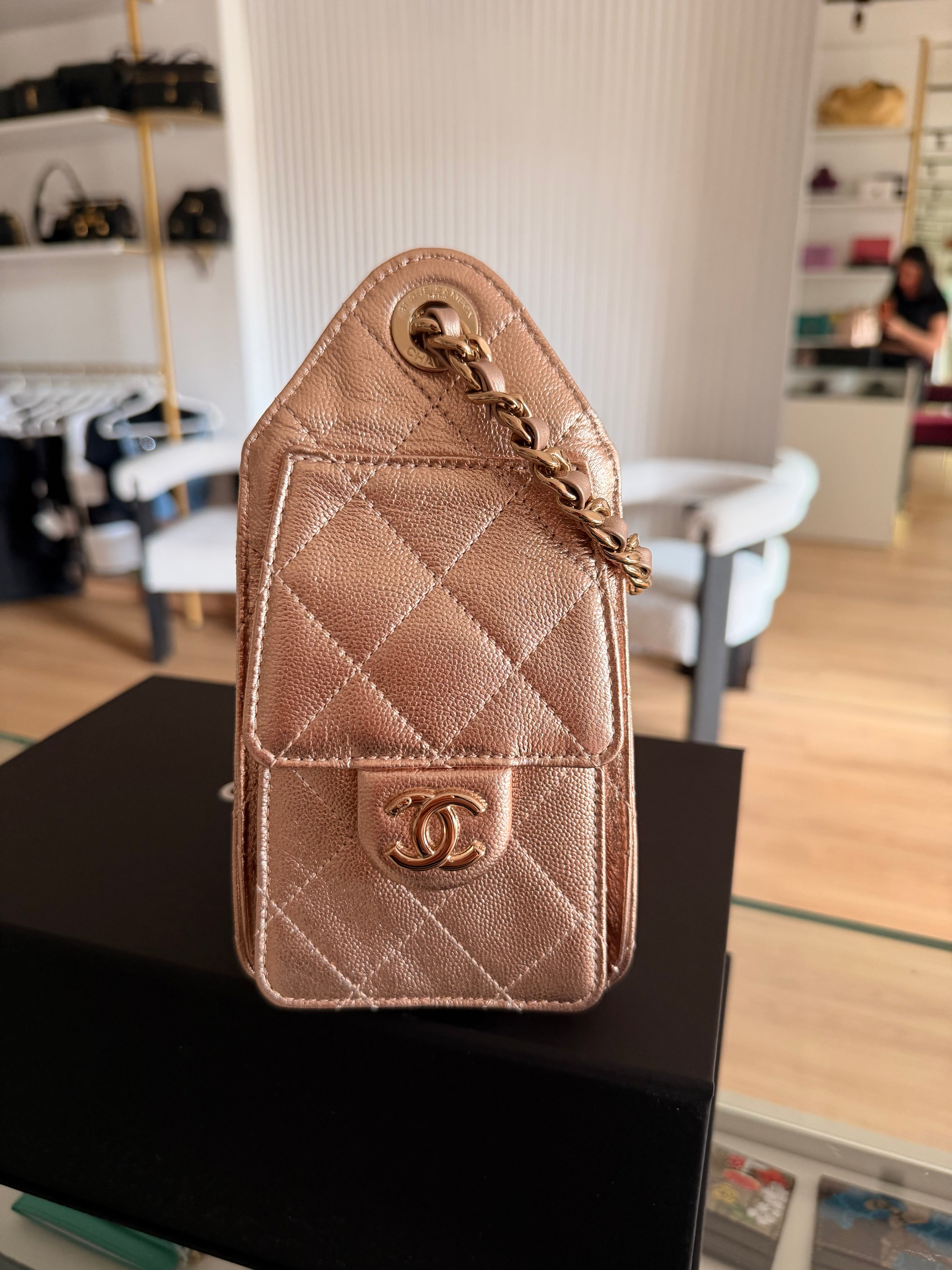 Chanel 25 Gold Rose mini riservata