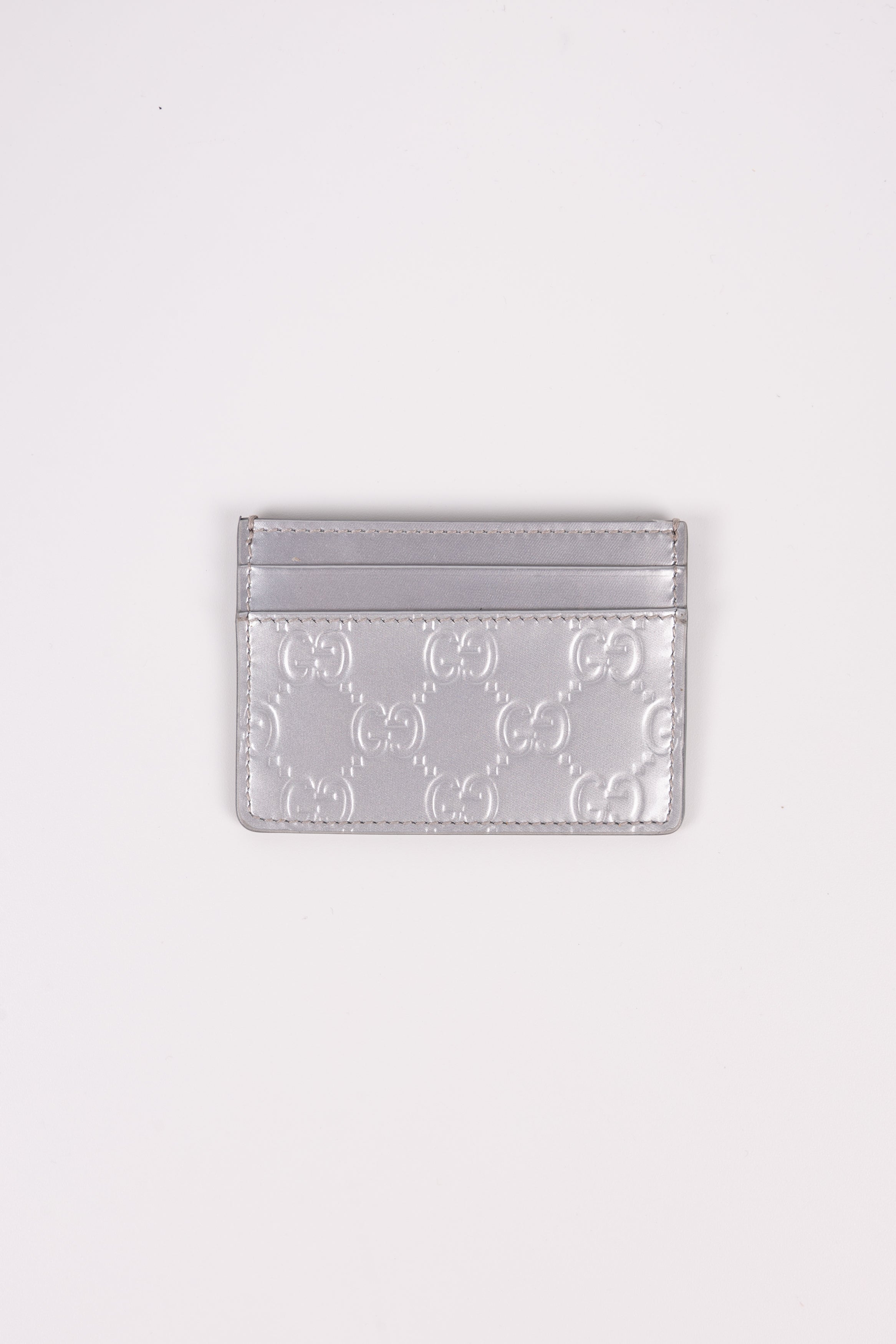 Gucci Portacarte Argento Metallizzato GG