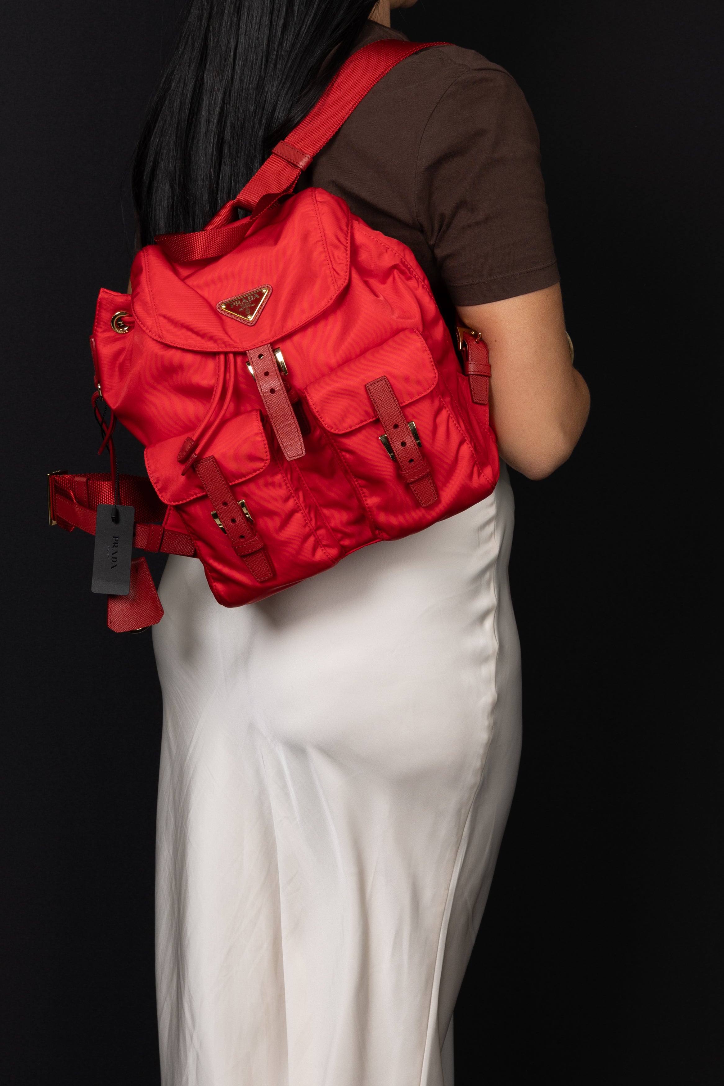 Prada Zaino Rosso in Nylon Medio
